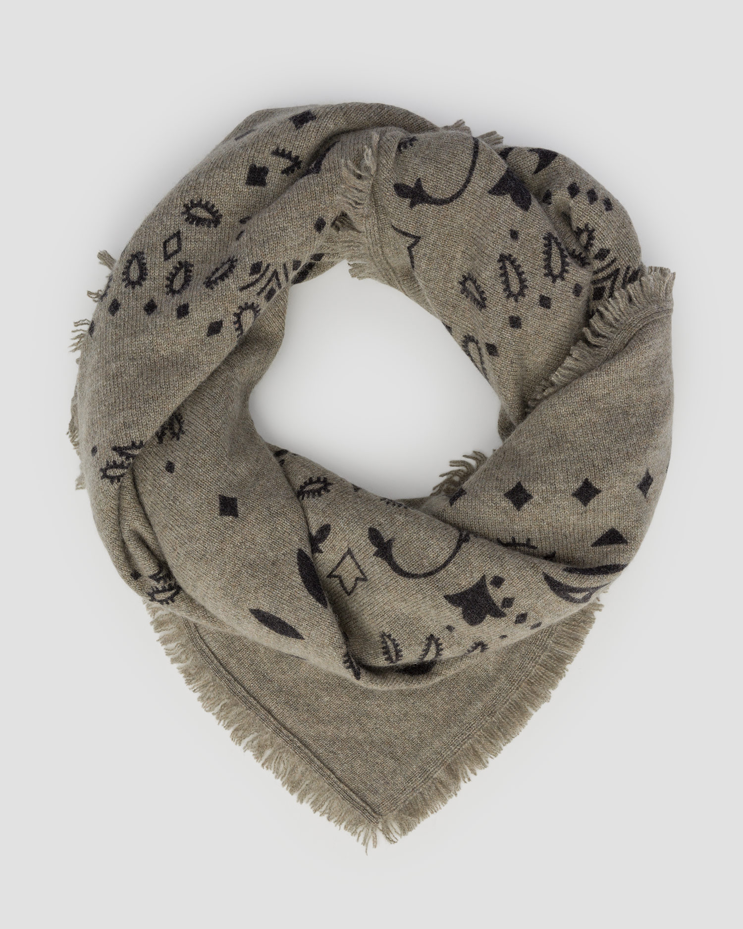 Foulard en cachemire vert pour femmes Kujten Hachiko, Couleur: Zielony