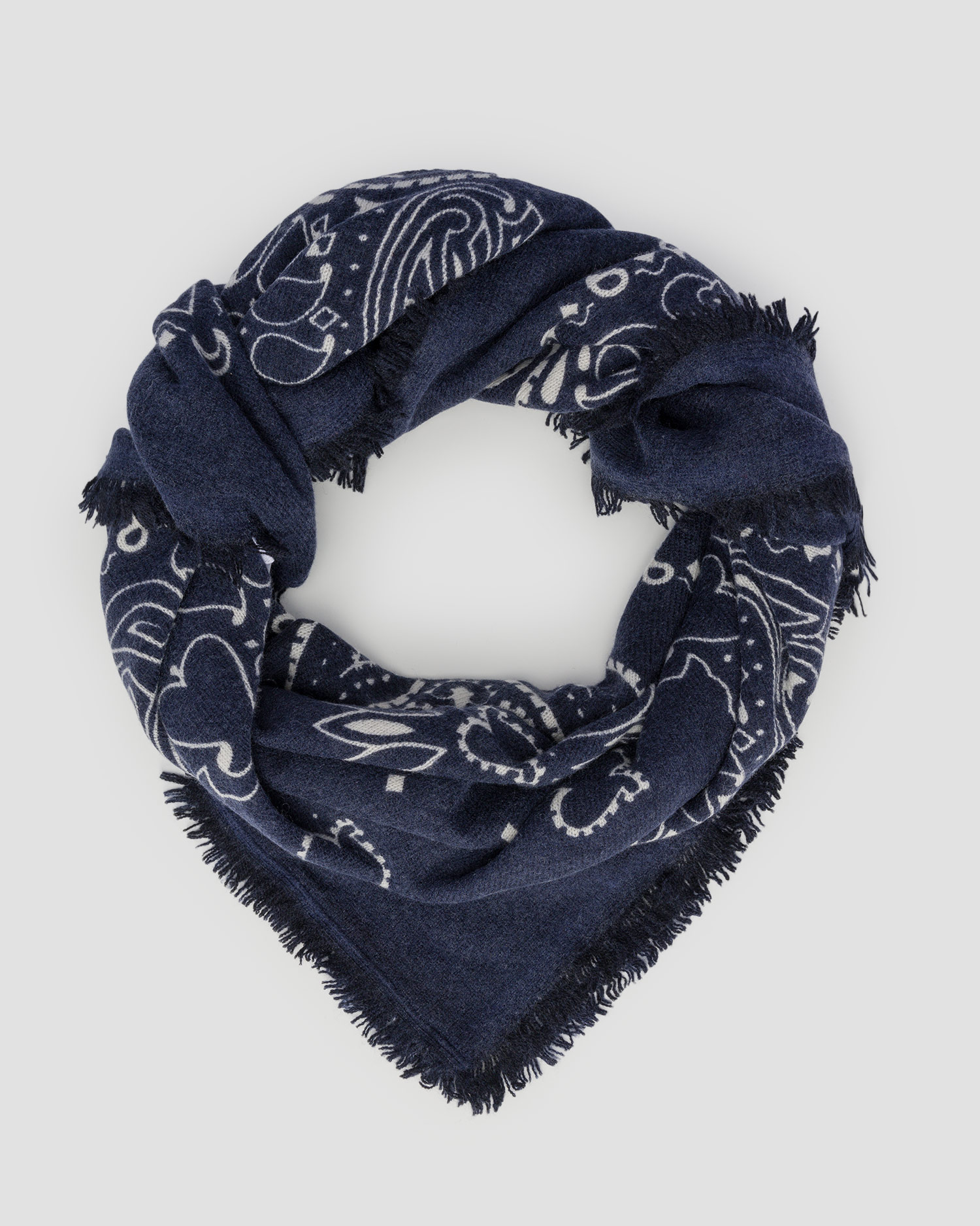 Foulard en cachemire bleu marine pour femmes Kujten Hachiko, Couleur: Granatowy