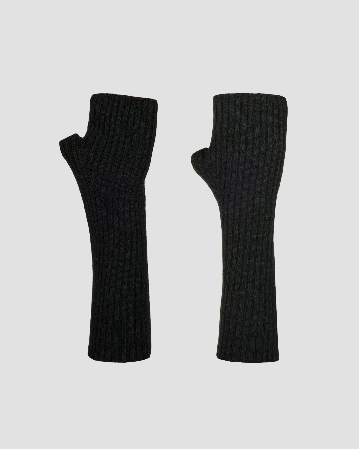 Kujten Knokke Damenhandschuhe ohne Fingerspitzen aus Kaschmir in Schwarz, Farbe/Muster: Czarny