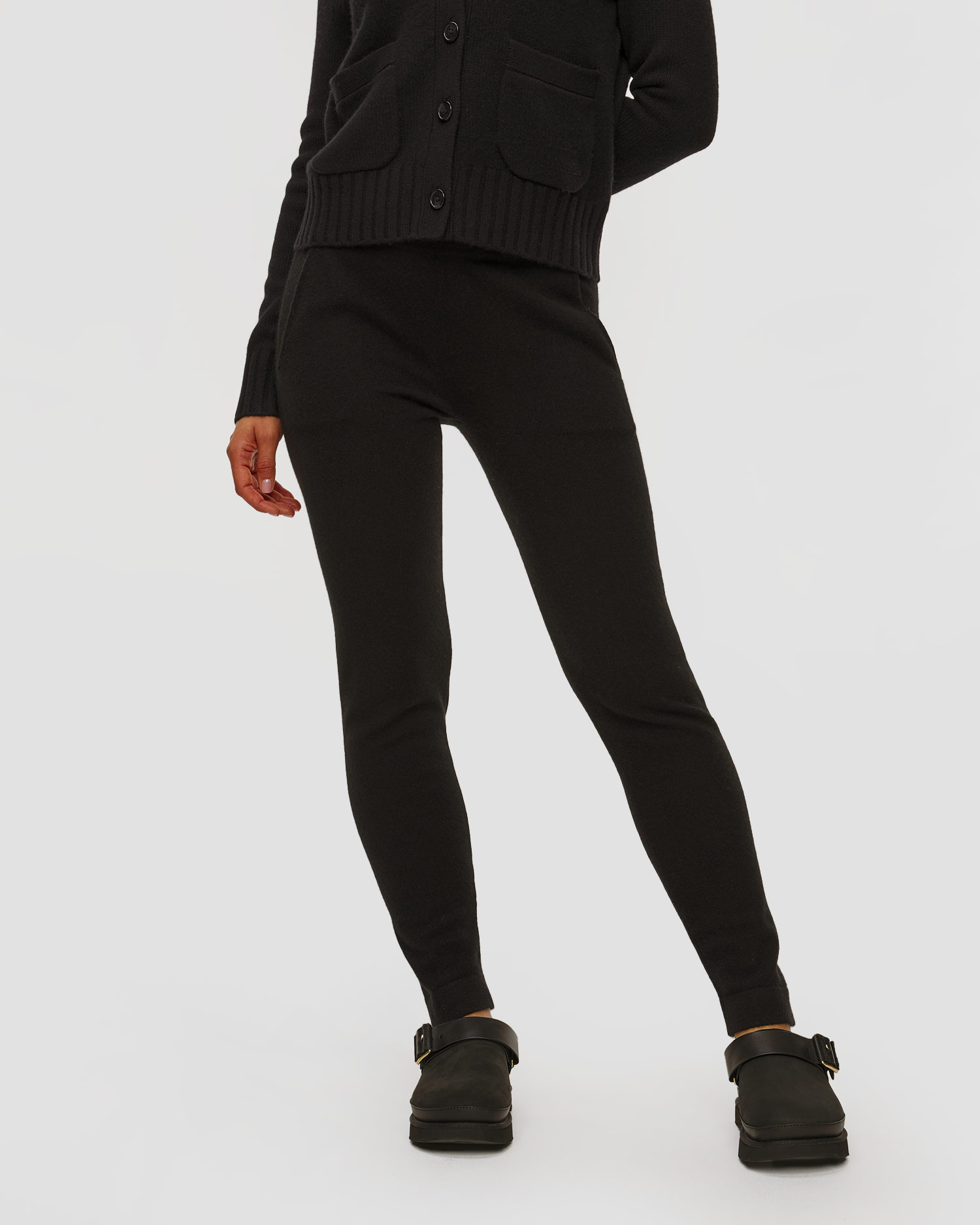 Colanți negri din cașmir pentru femei Kujten Joggy 2