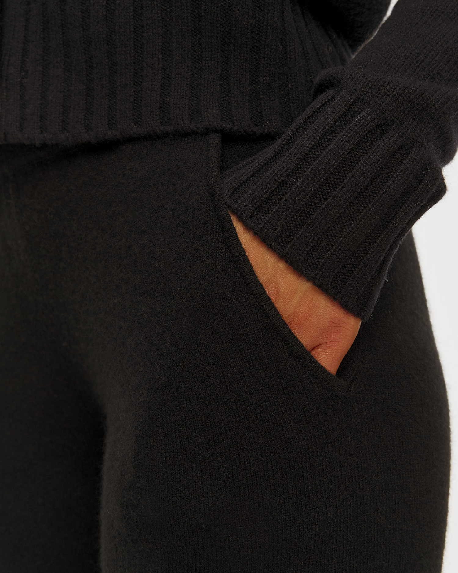 Colanți negri din cașmir pentru femei Kujten Joggy 2