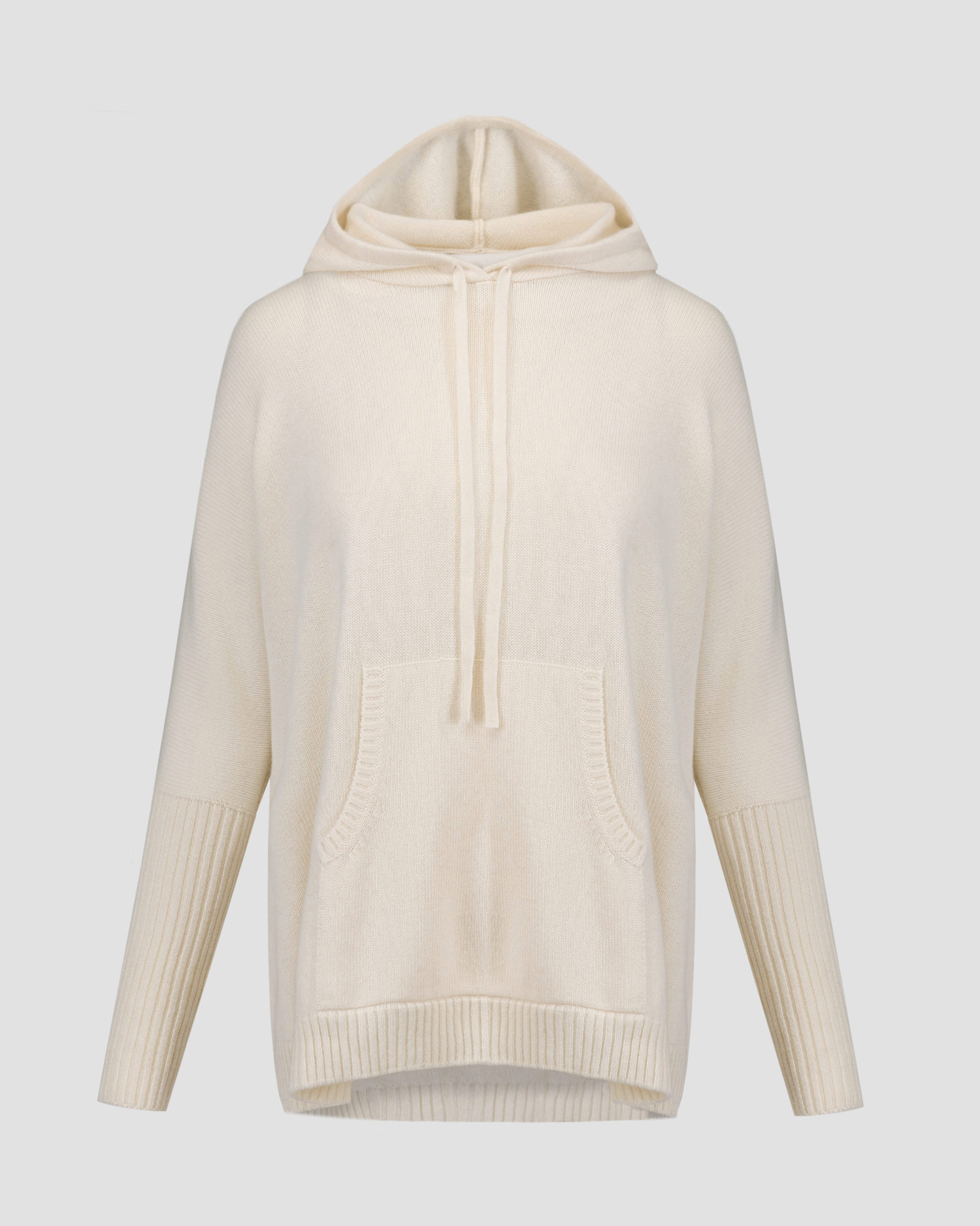 Women's white cashmere hooded jumper Kujten Reena