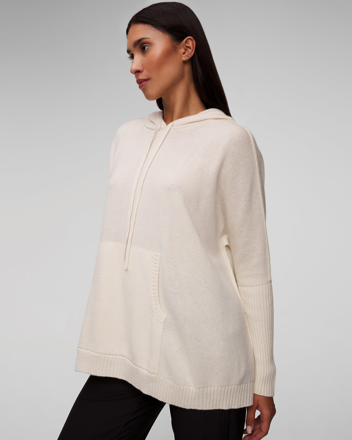 Pull à capuche en cachemire blanc pour femmes Kujten Reena