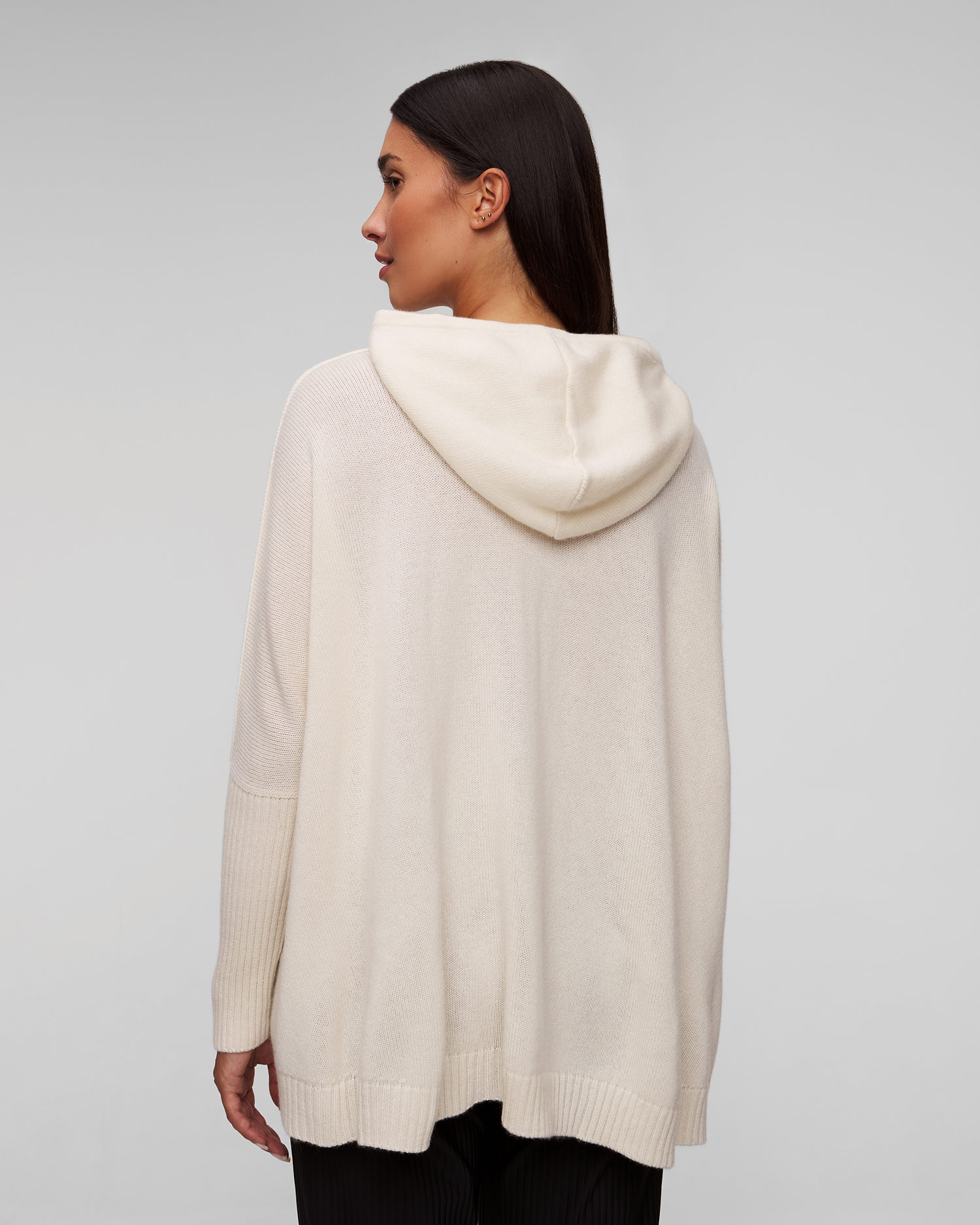 Pull à capuche en cachemire blanc pour femmes Kujten Reena