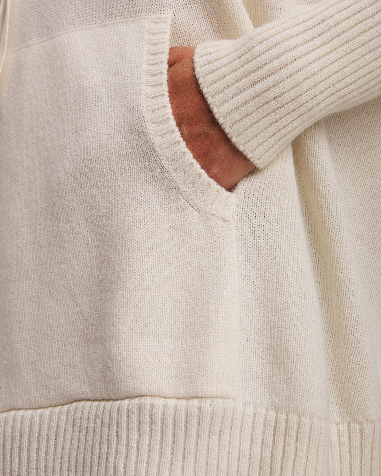 Pull à capuche en cachemire blanc pour femmes Kujten Reena