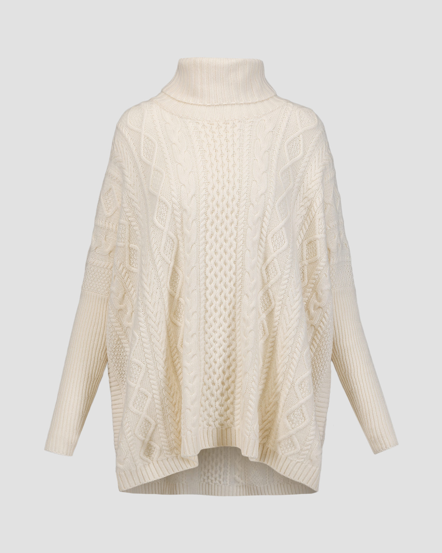 Women's white cashmere poncho Kujten Tami