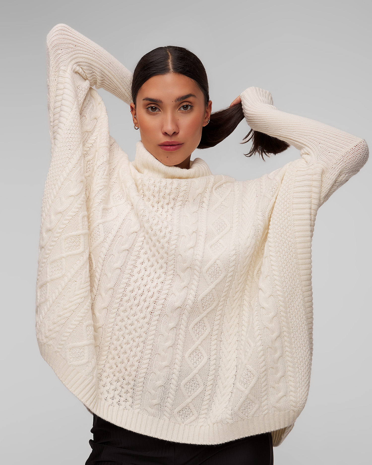 Poncho en cachemire blanc pour femmes Kujten Tami