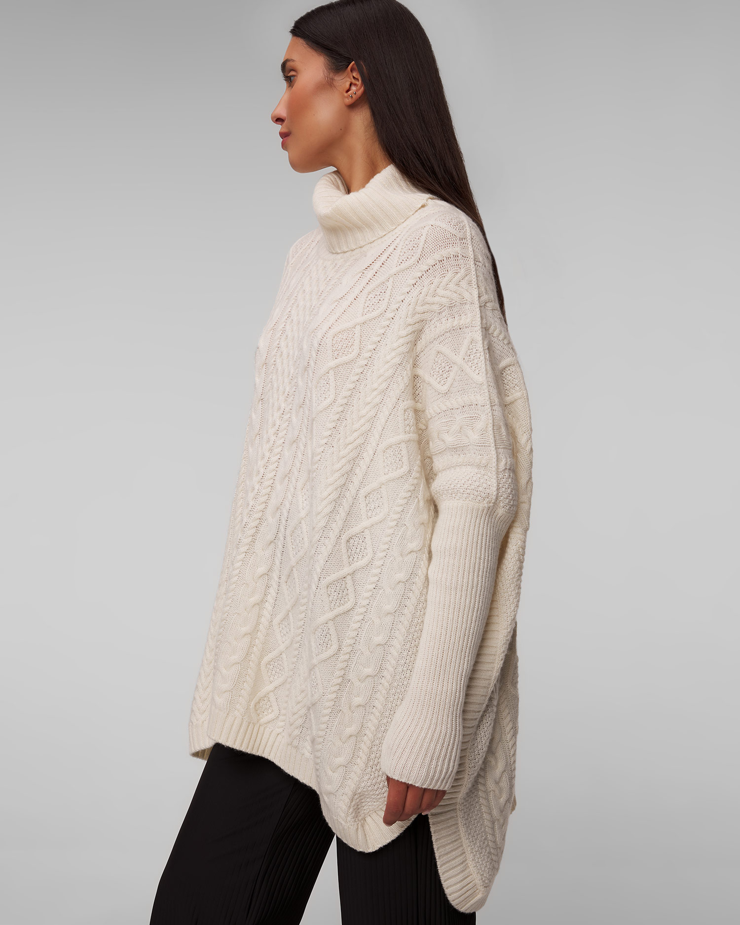 Poncho en cachemire blanc pour femmes Kujten Tami