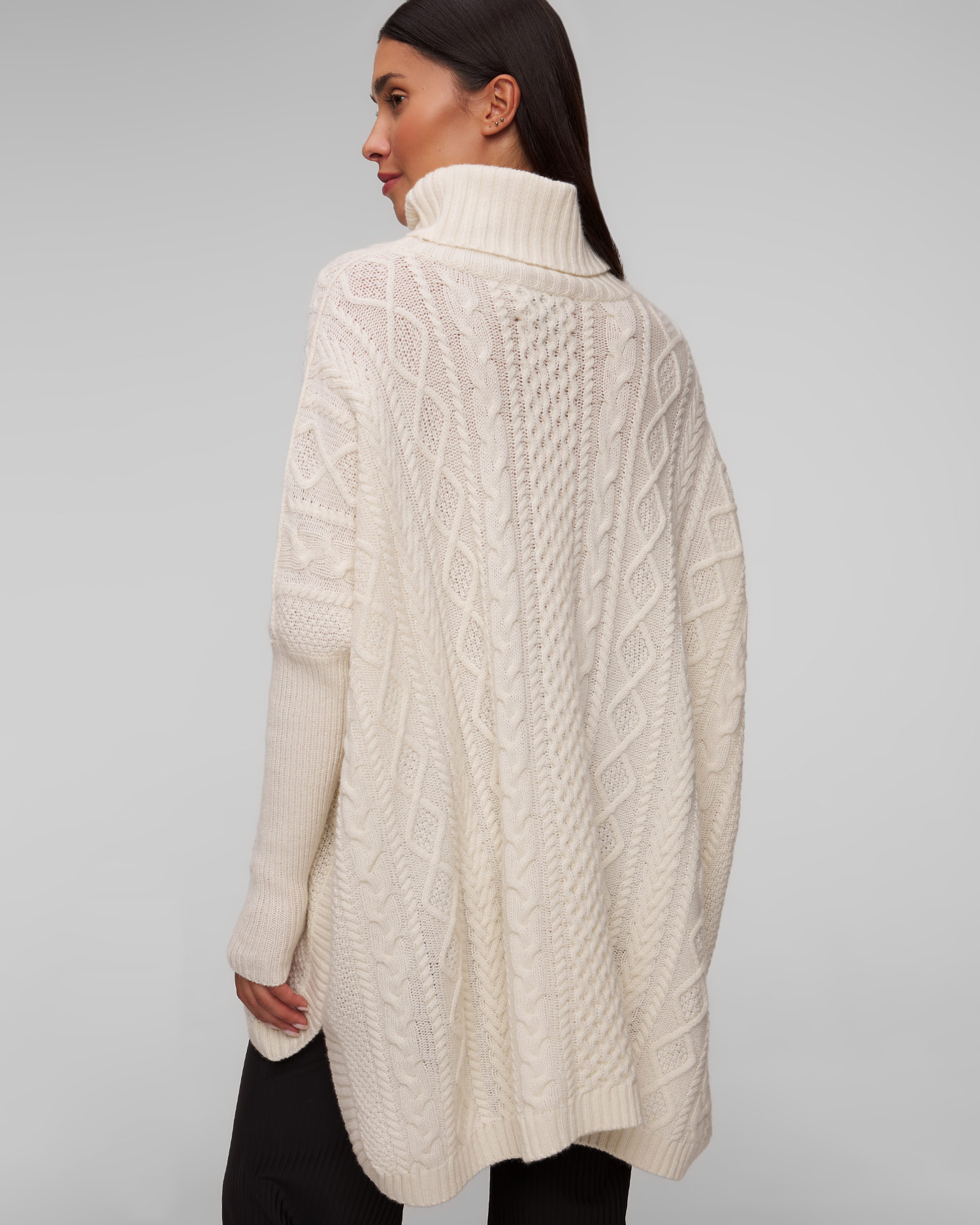 Poncho en cachemire blanc pour femmes Kujten Tami