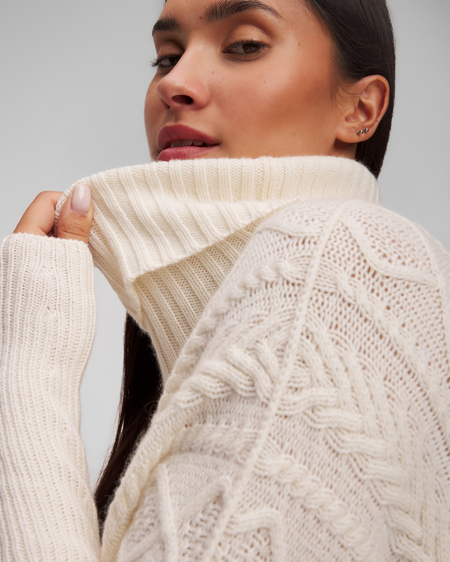 Poncho en cachemire blanc pour femmes Kujten Tami