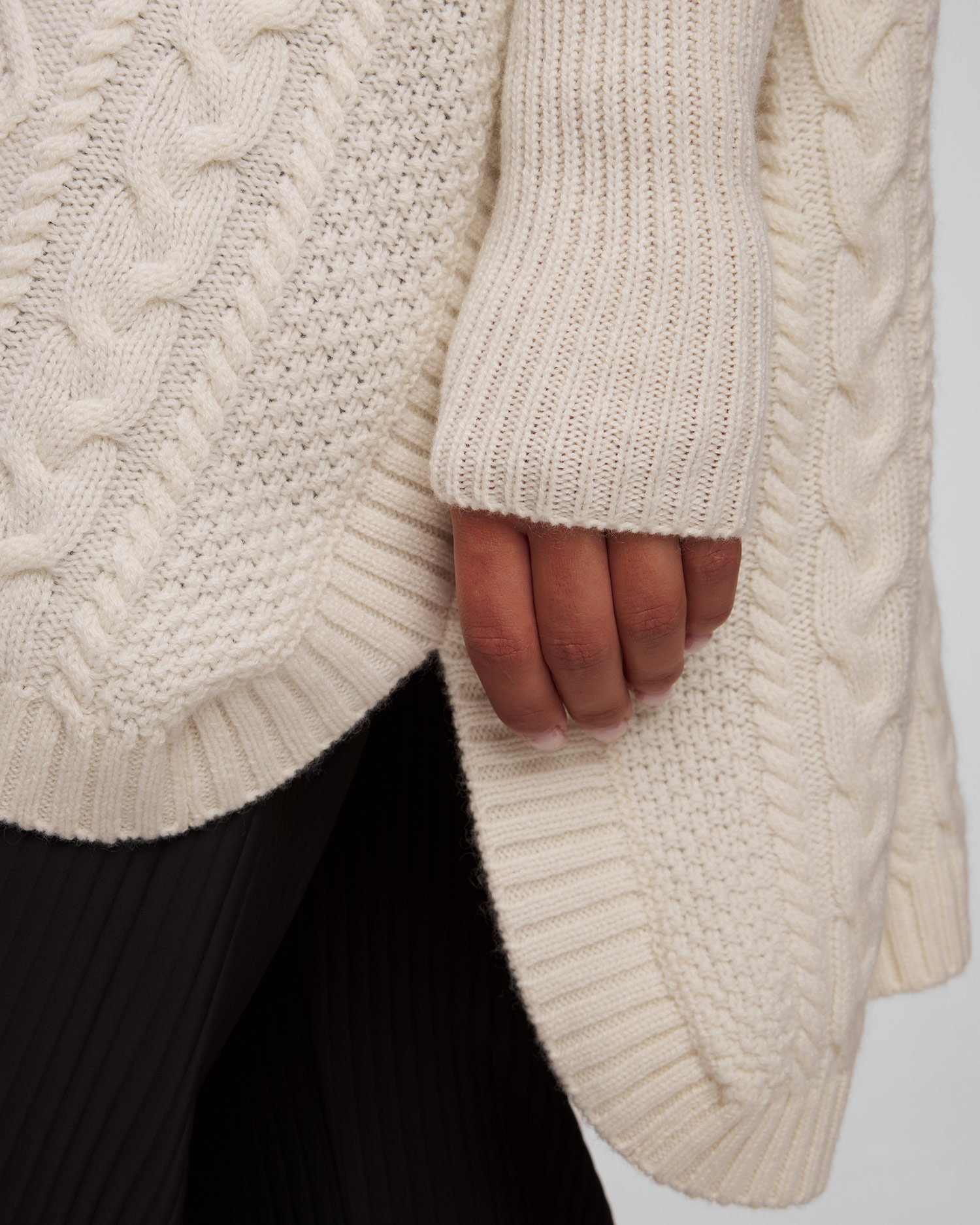 Poncho en cachemire blanc pour femmes Kujten Tami