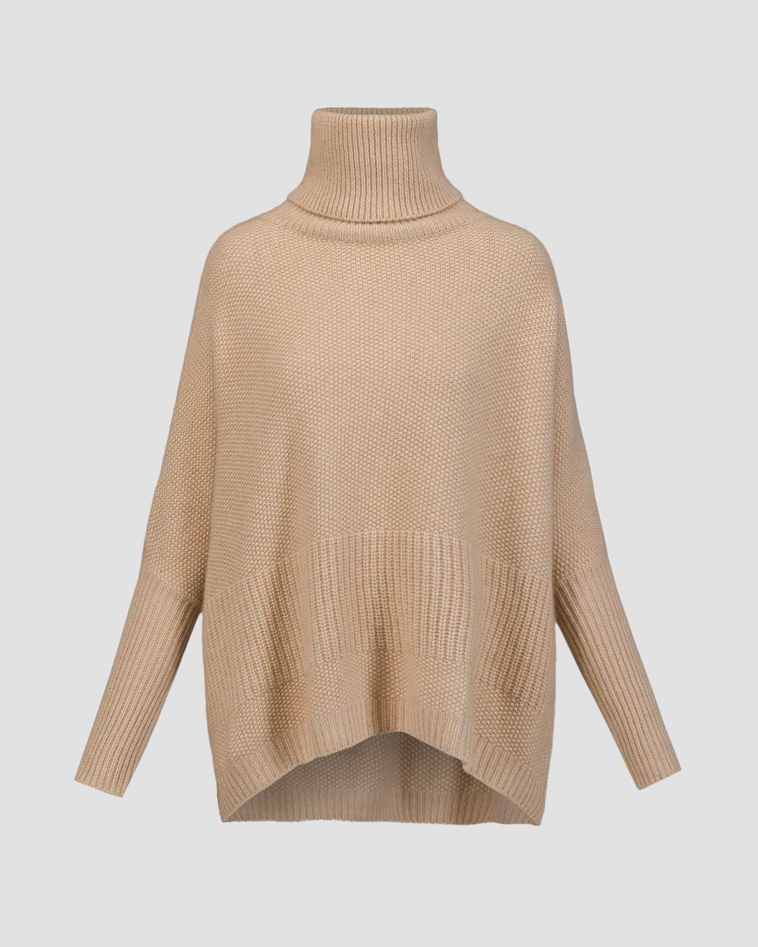 Women's beige cashmere turtleneck Kujten Luani
