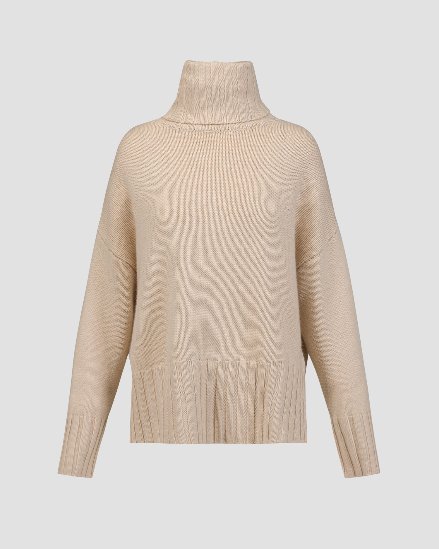 Women's beige cashmere turtleneck Kujten Yoko