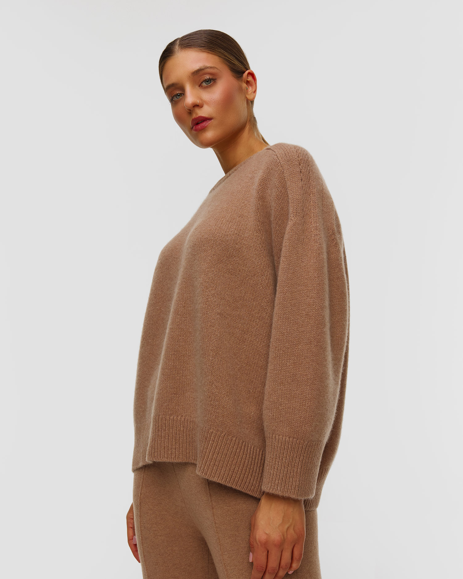 Pulover din cașmir pentru femei Kujten Diane - maro