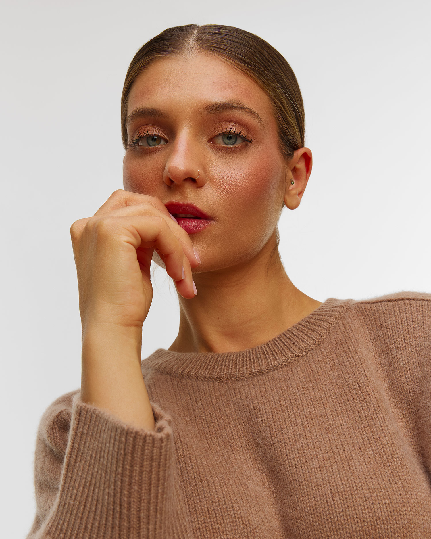 Pulover din cașmir pentru femei Kujten Diane - maro