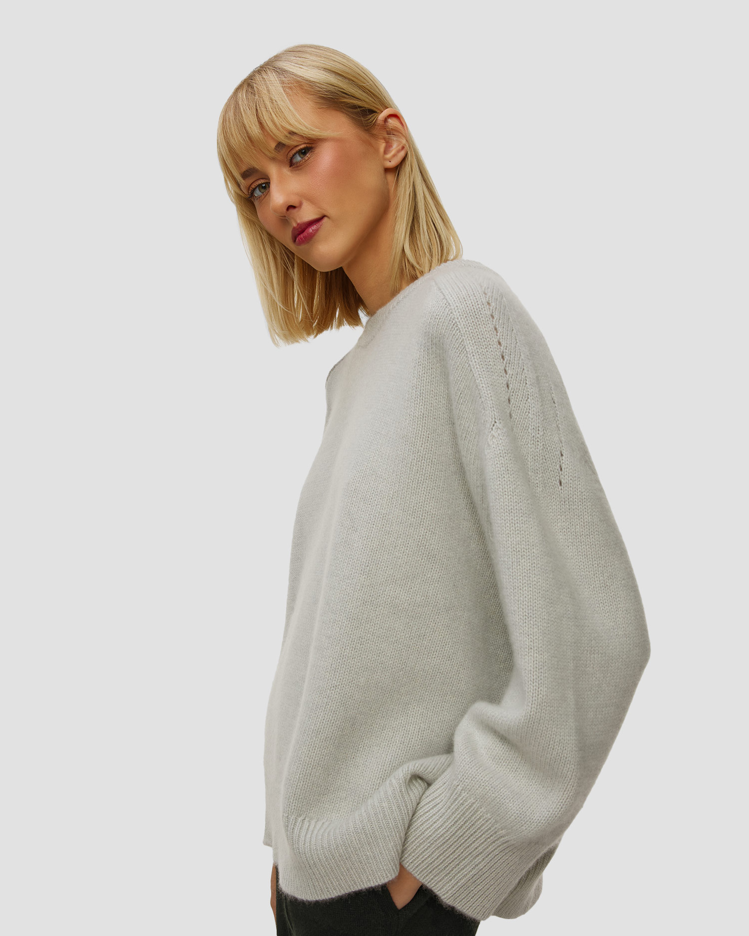 Kujten Diane Kaschmirpullover für Damen in Grau