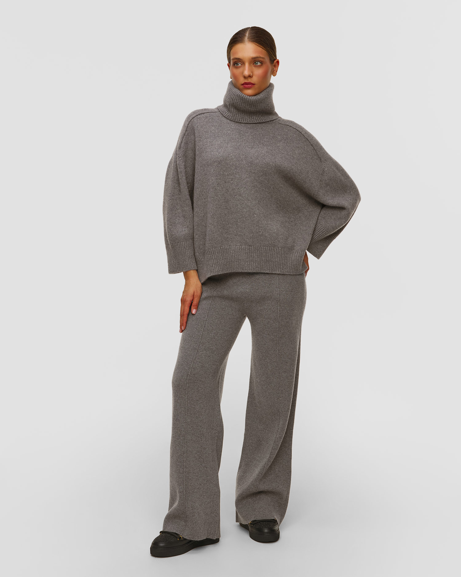 Kujten Diana Rollkragenpullover aus Kaschmir für Damen in Grau