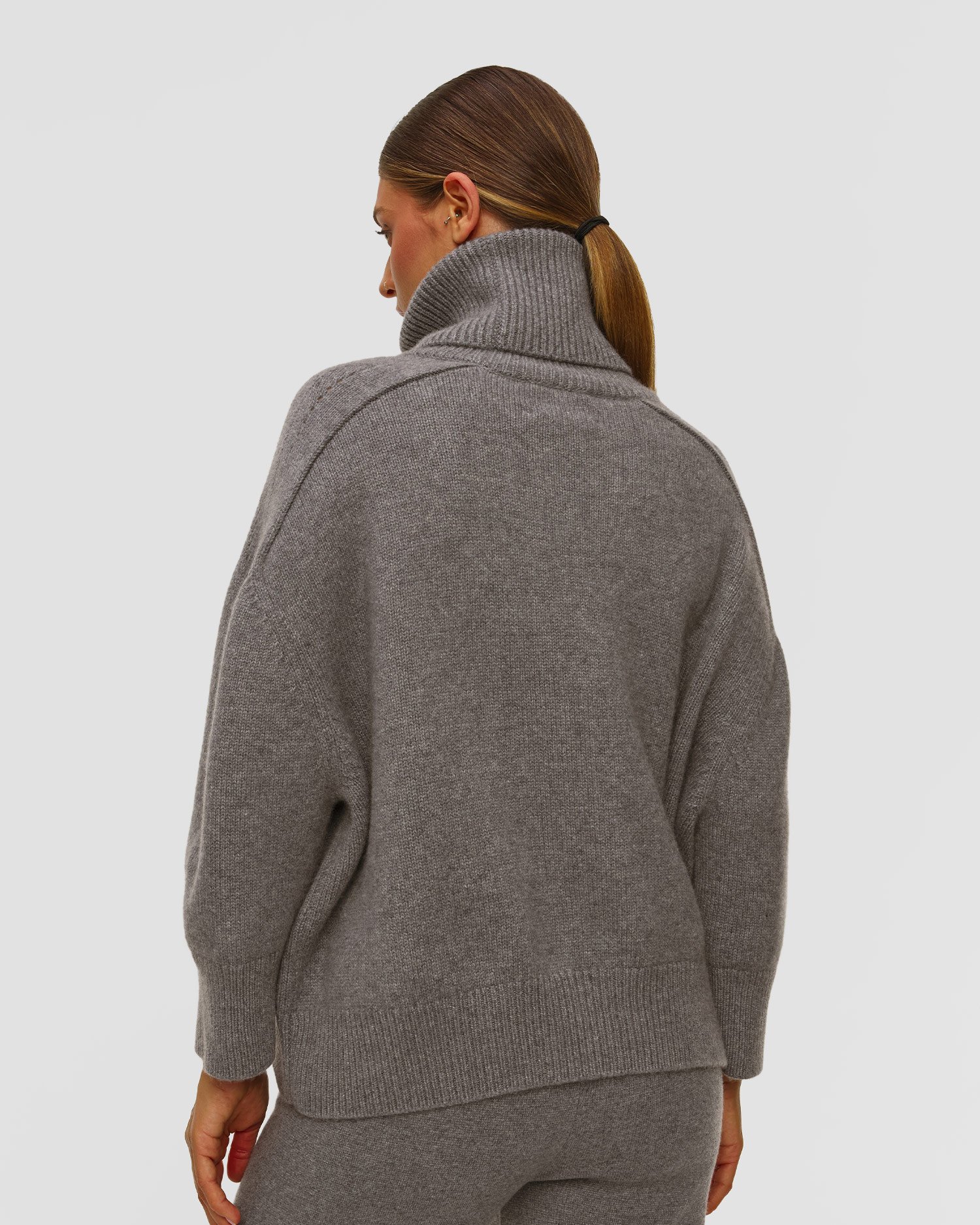 Pulover gri de cașmir pentru femei Kujten Diana