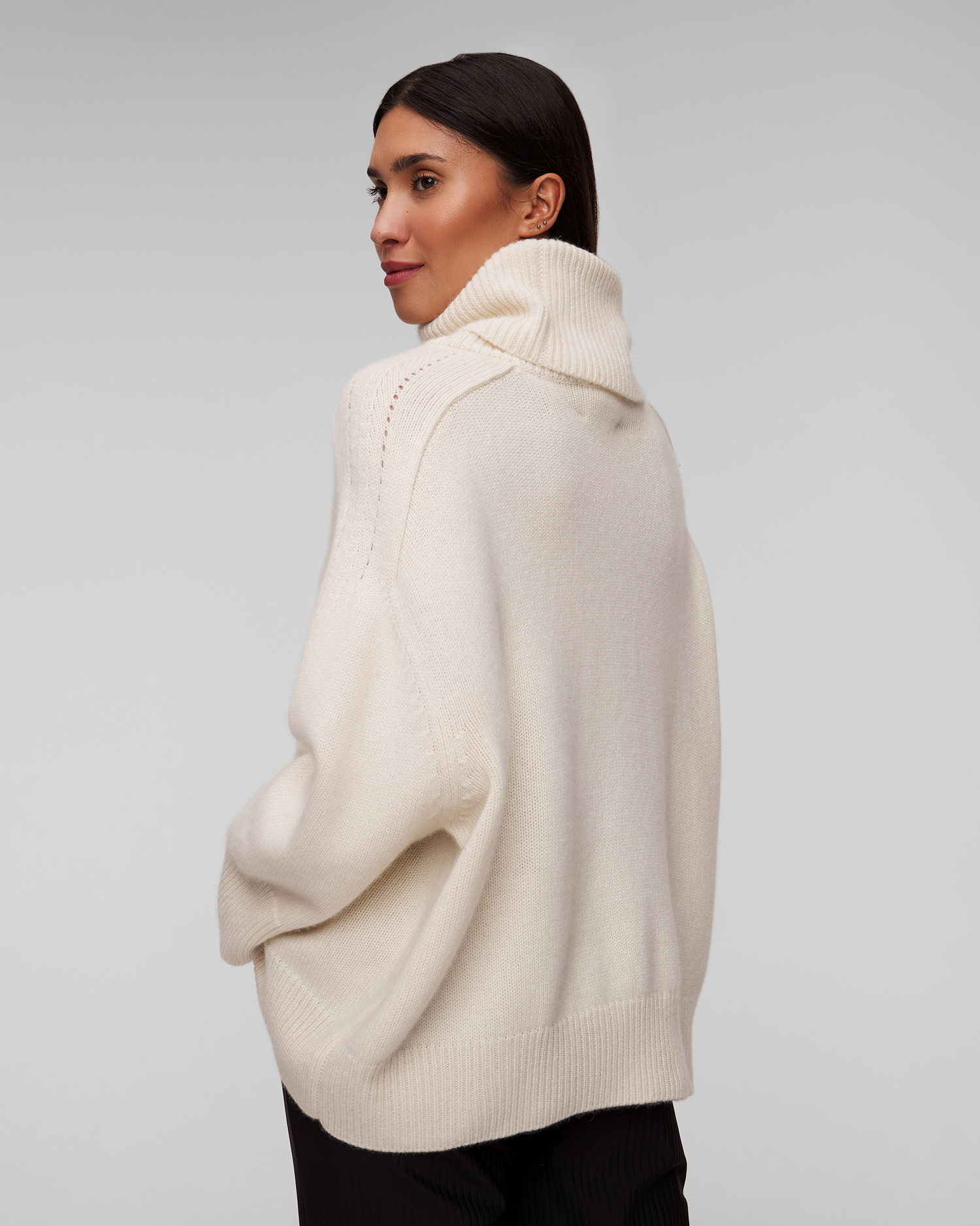 Pulover alb de cașmir pentru femei Kujten Diana