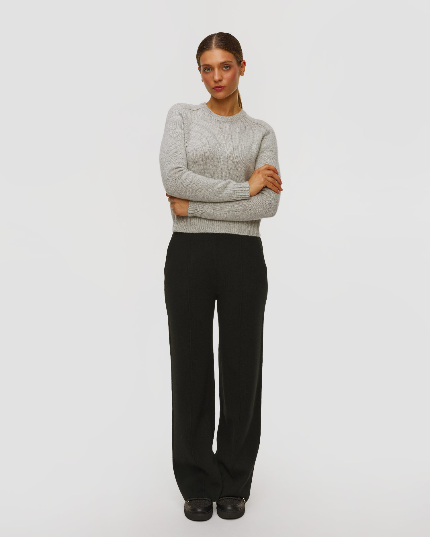 Kujten Caroline Damenpullover aus Kaschmir in Grau