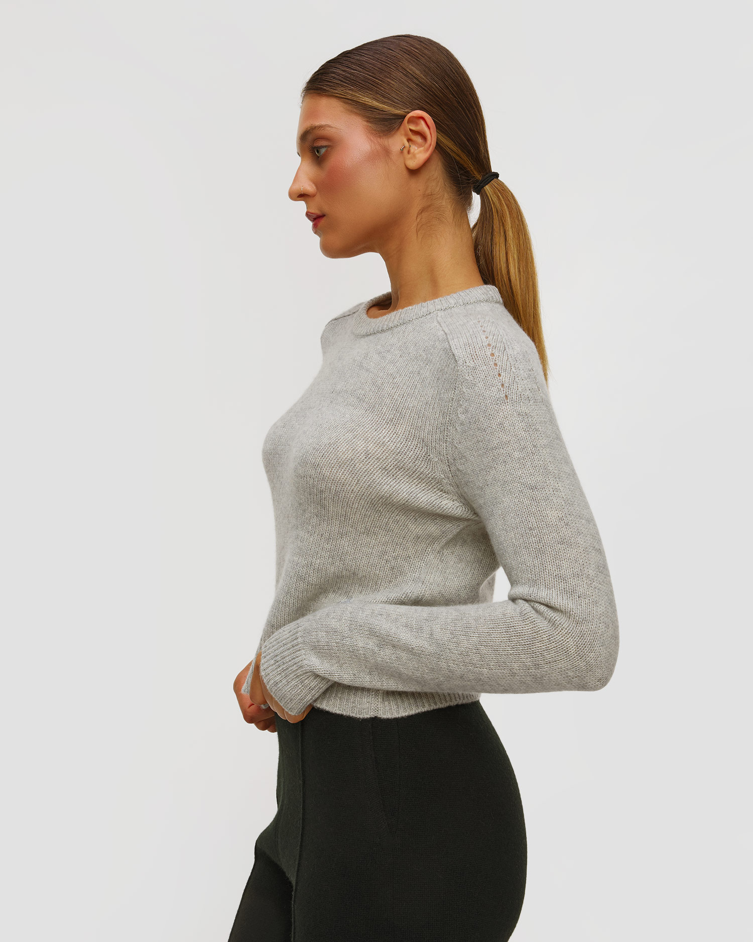 Kujten Caroline Damenpullover aus Kaschmir in Grau