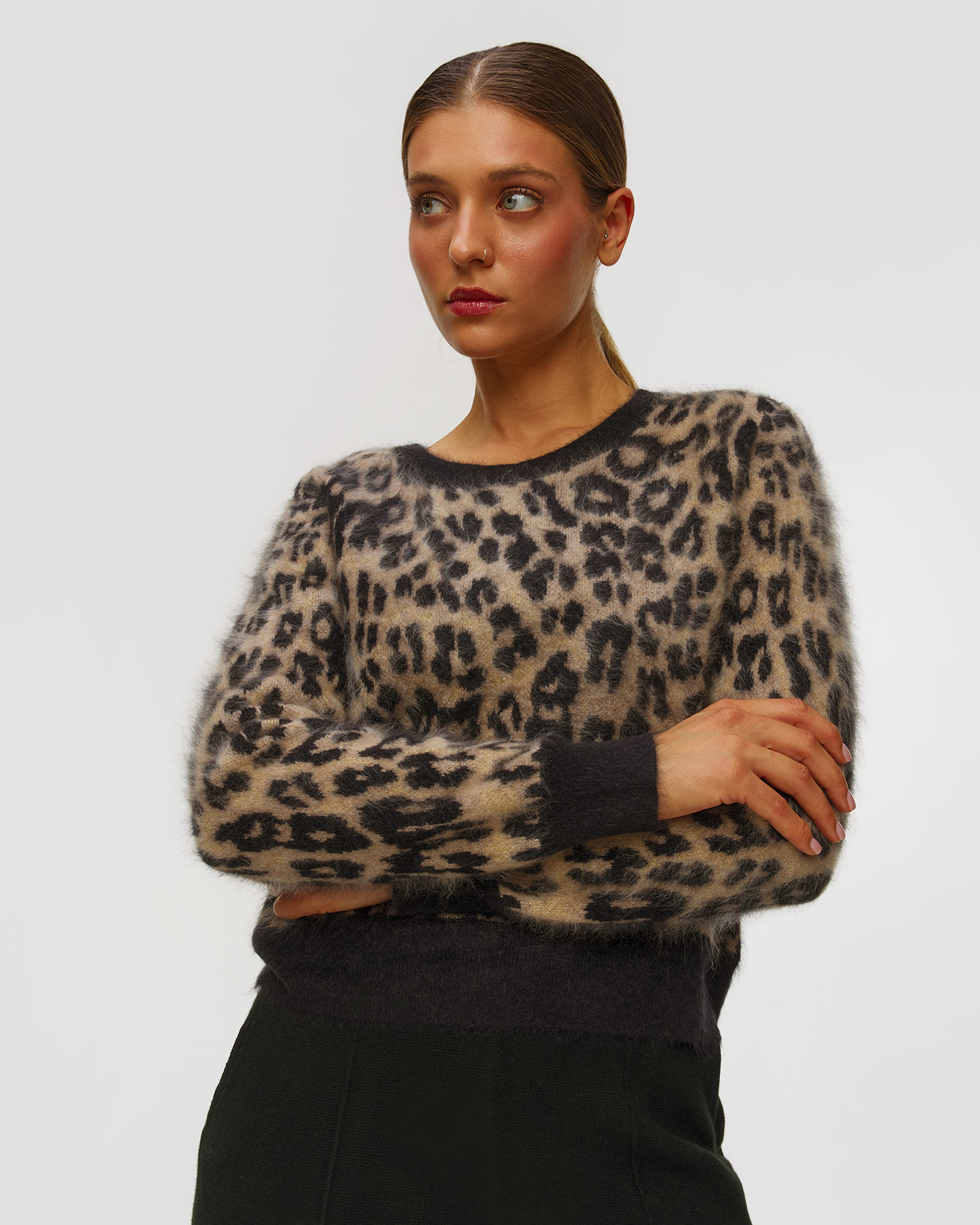 Kujten Caroline Fluffy Leo Kaschmirpullover für Damen