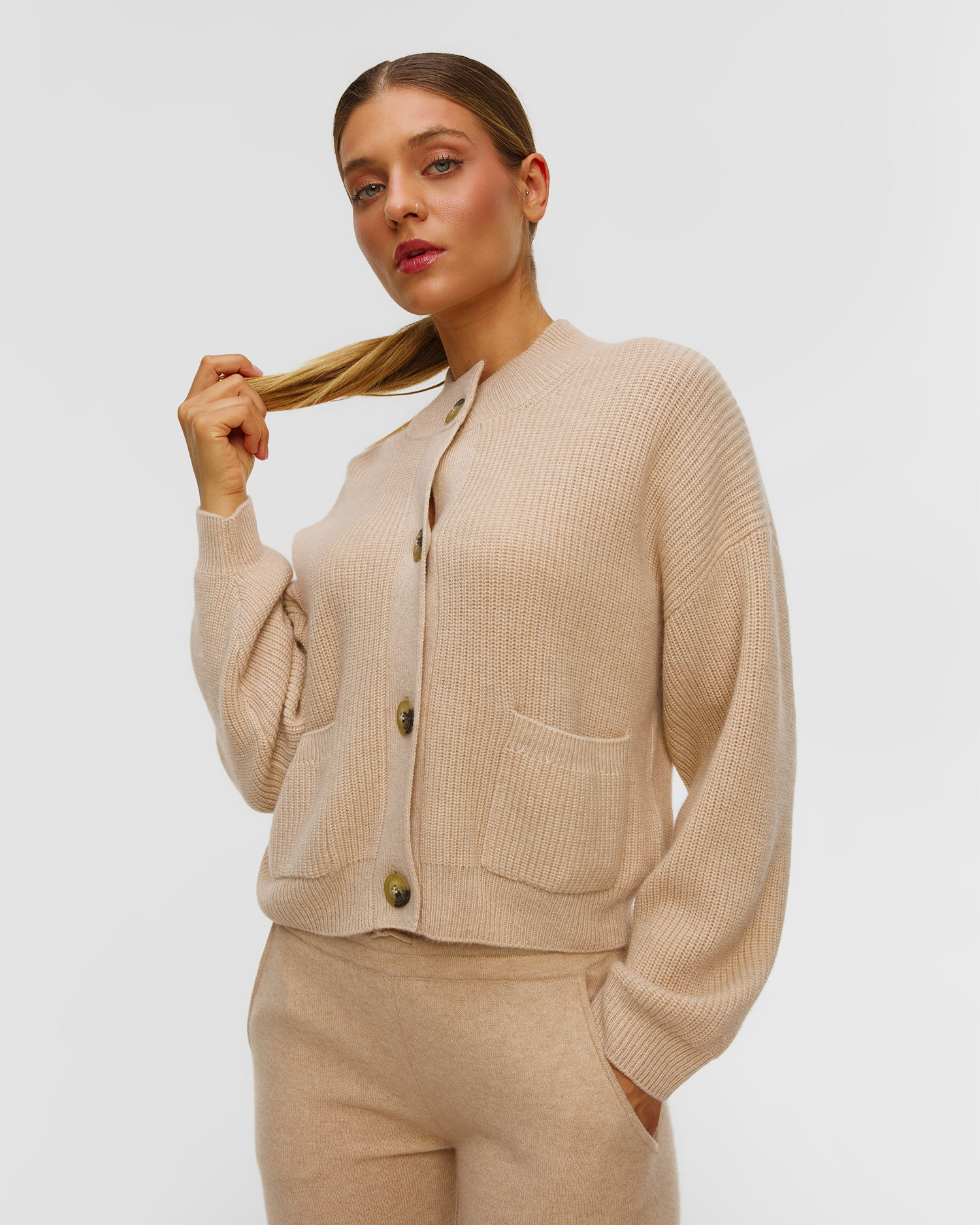 Kujten Milan Cardigan aus Kaschmir für Damen in Beige