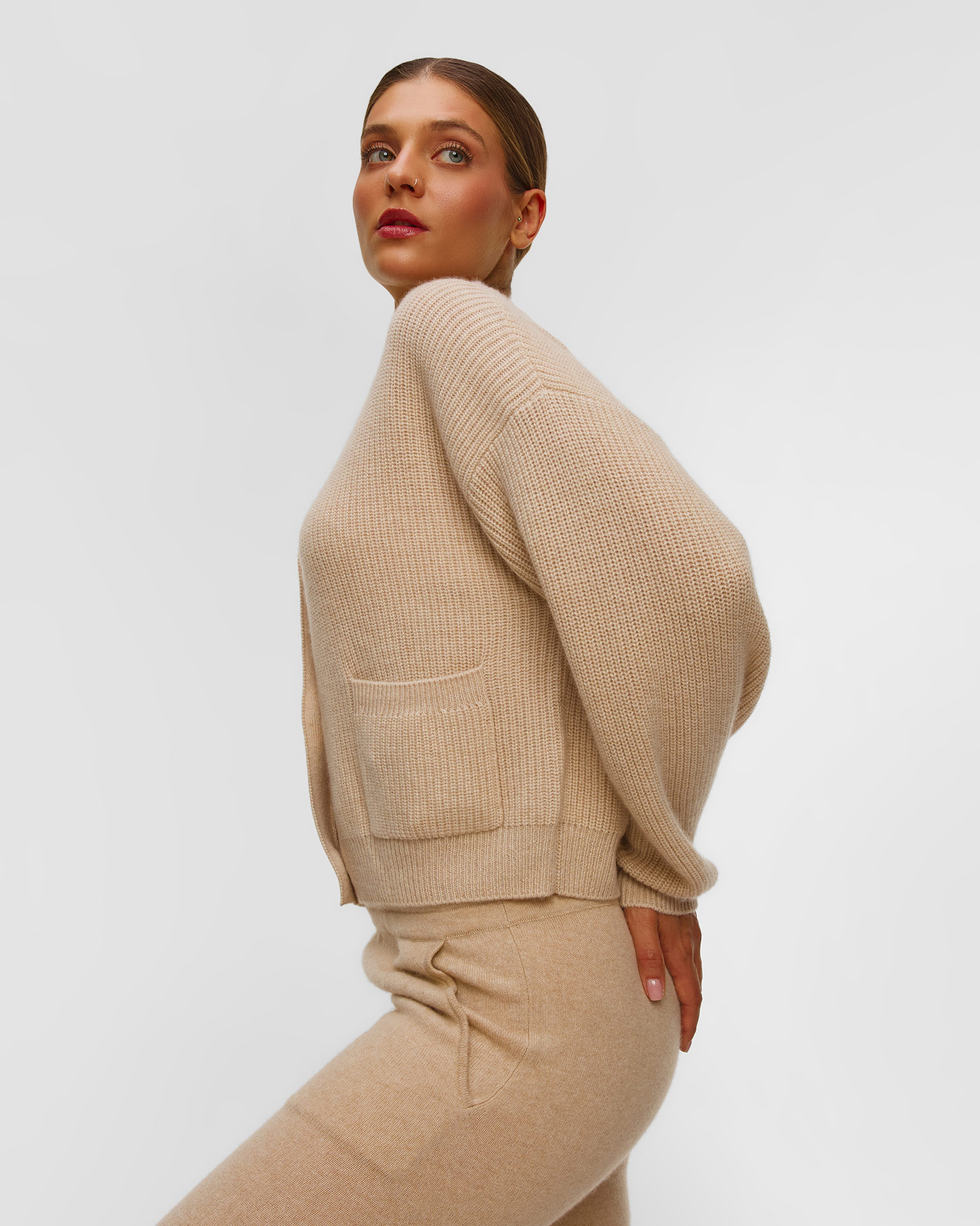 Kujten Milan Cardigan aus Kaschmir für Damen in Beige