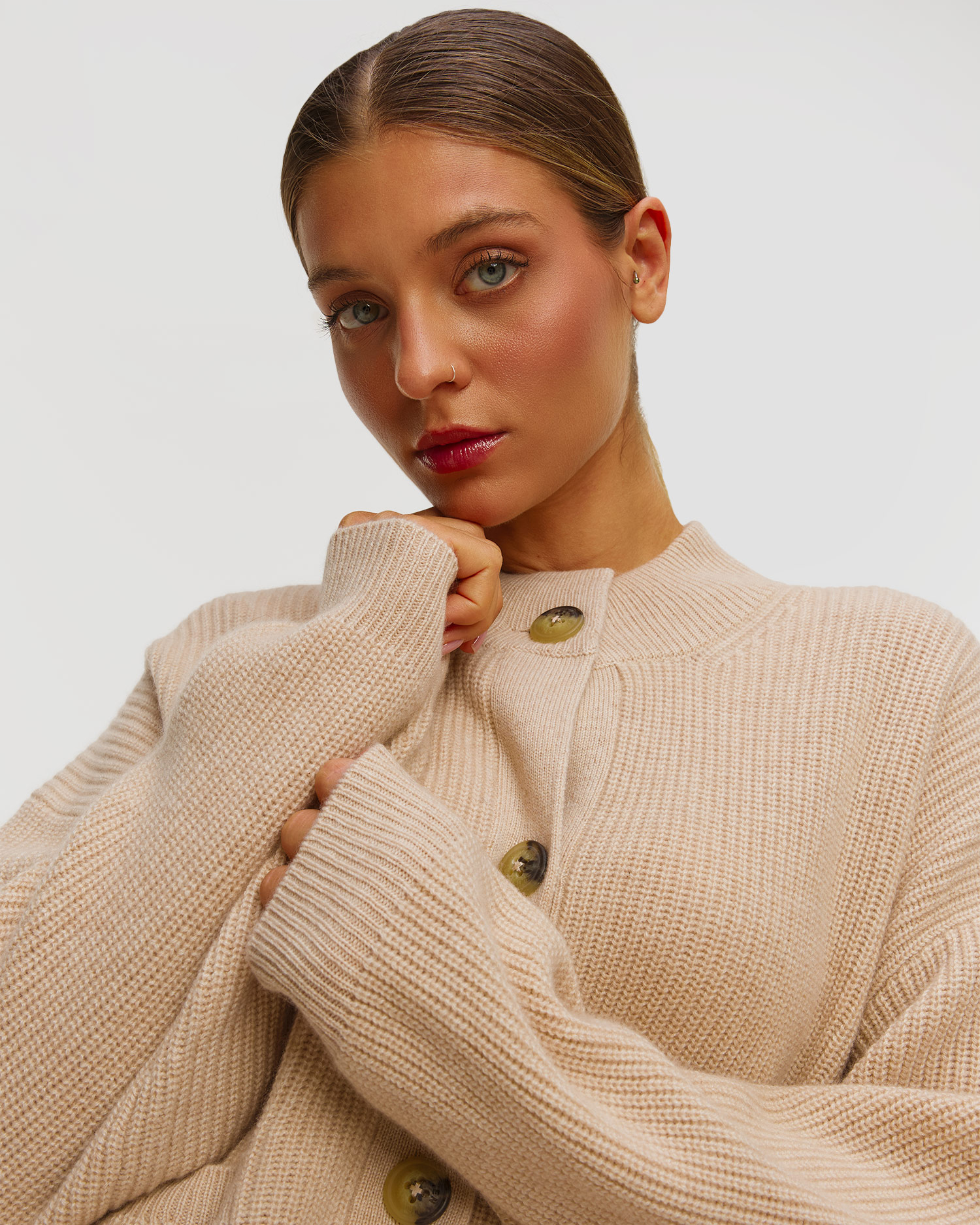 Kujten Milan Cardigan aus Kaschmir für Damen in Beige