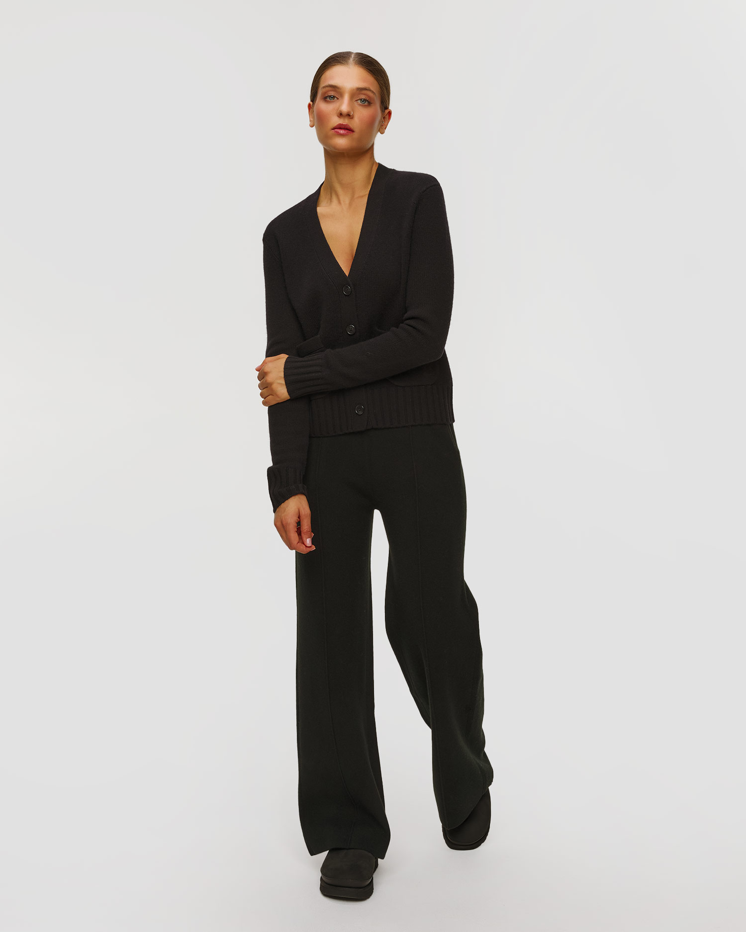 Kujten Milena Damen-Cardigan aus aus Kaschmir in Schwarz