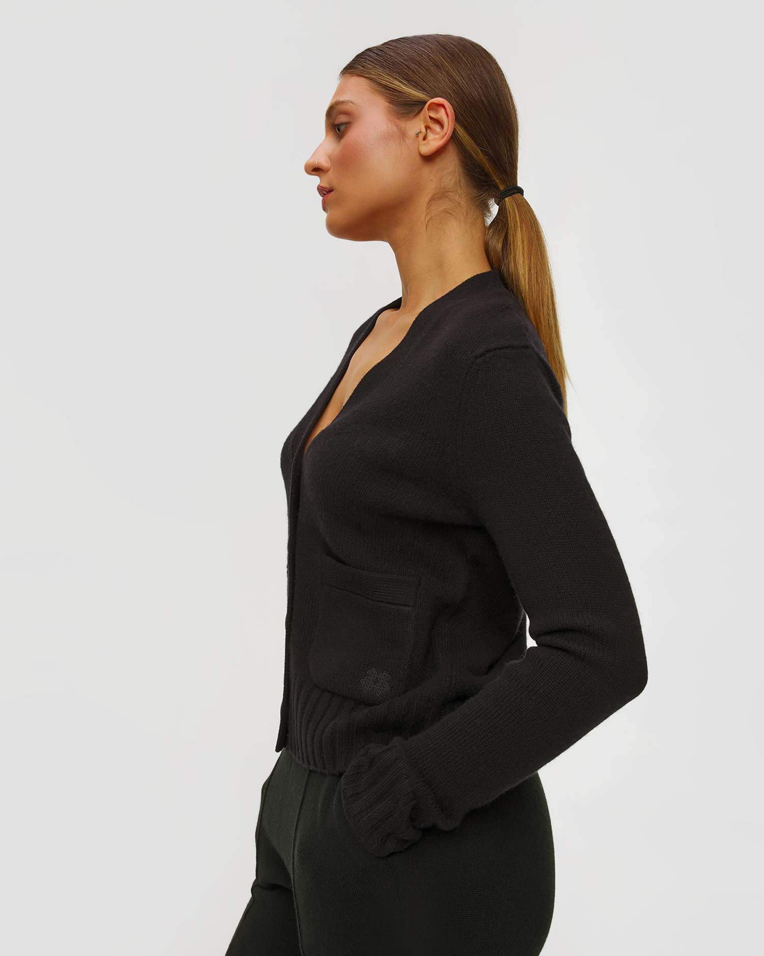 Kujten Milena Damen-Cardigan aus aus Kaschmir in Schwarz