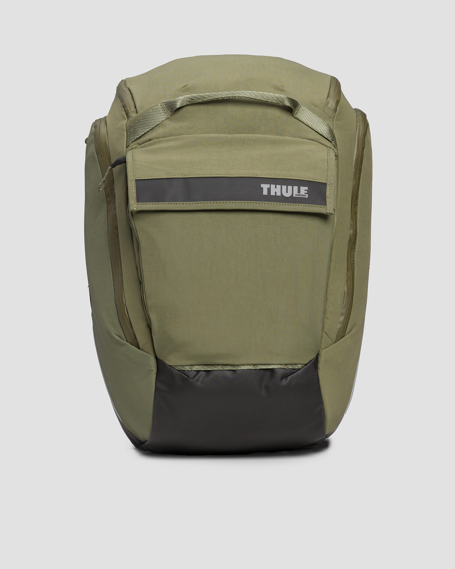 Zelená souprava zavazadel na kolo s brašnou a batohem Thule Paramount Hybrid Pannier 26L