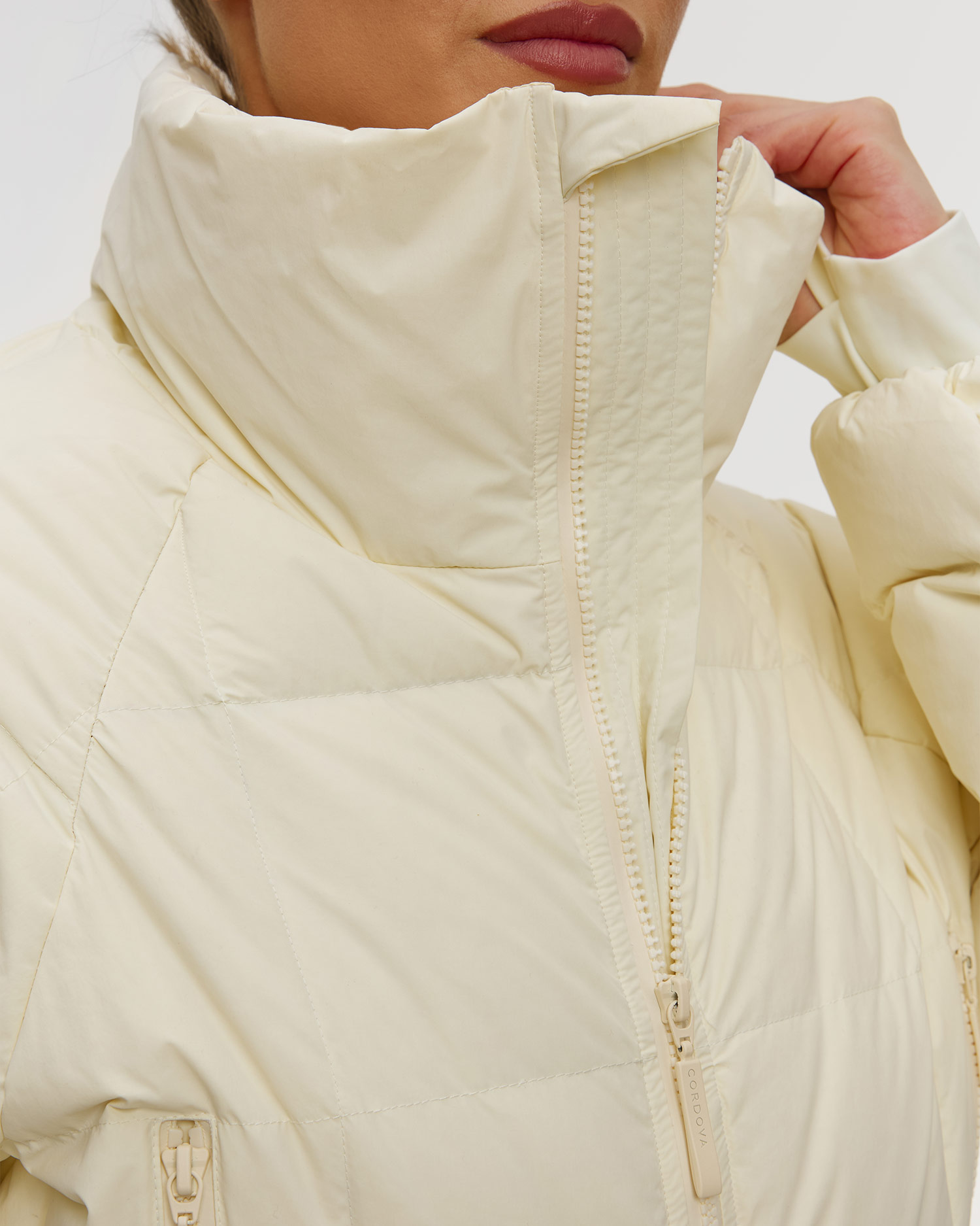 Women's cream ski jumpsuit Cordova Hoodoo