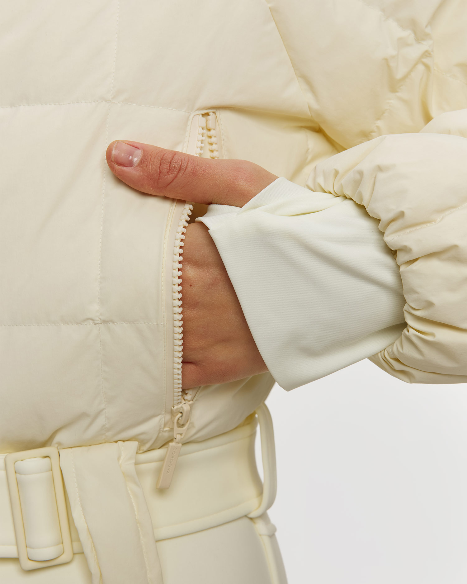 Women's cream ski jumpsuit Cordova Hoodoo