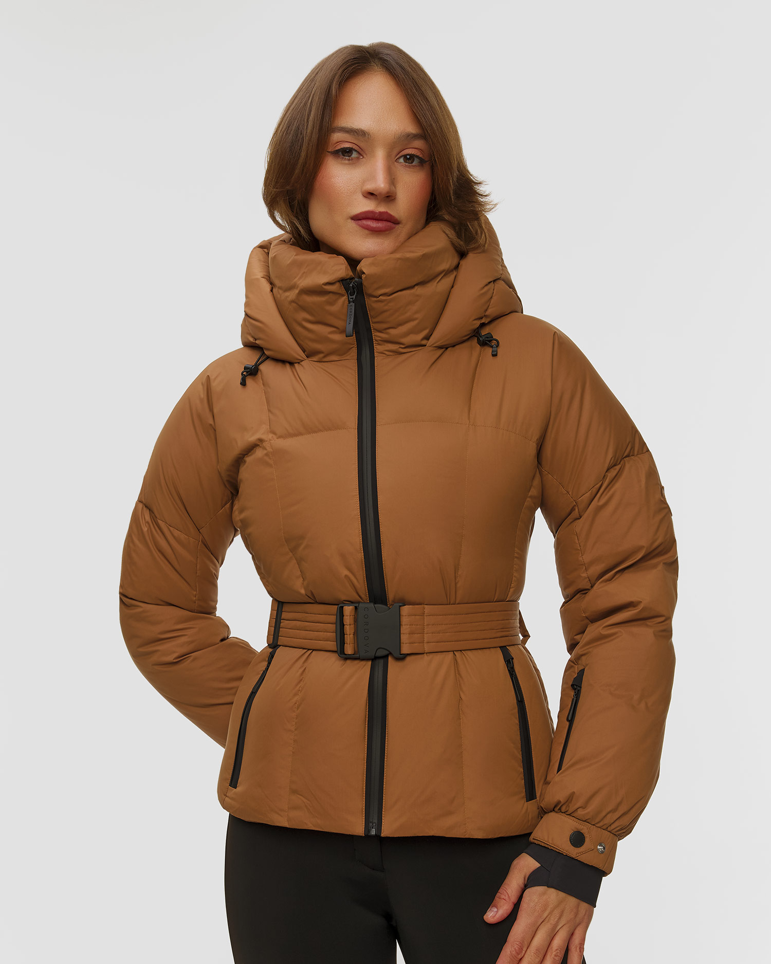 Cordova Monterosa Daunen-Skijacke für Damen, Farbe/Muster: Brązowy