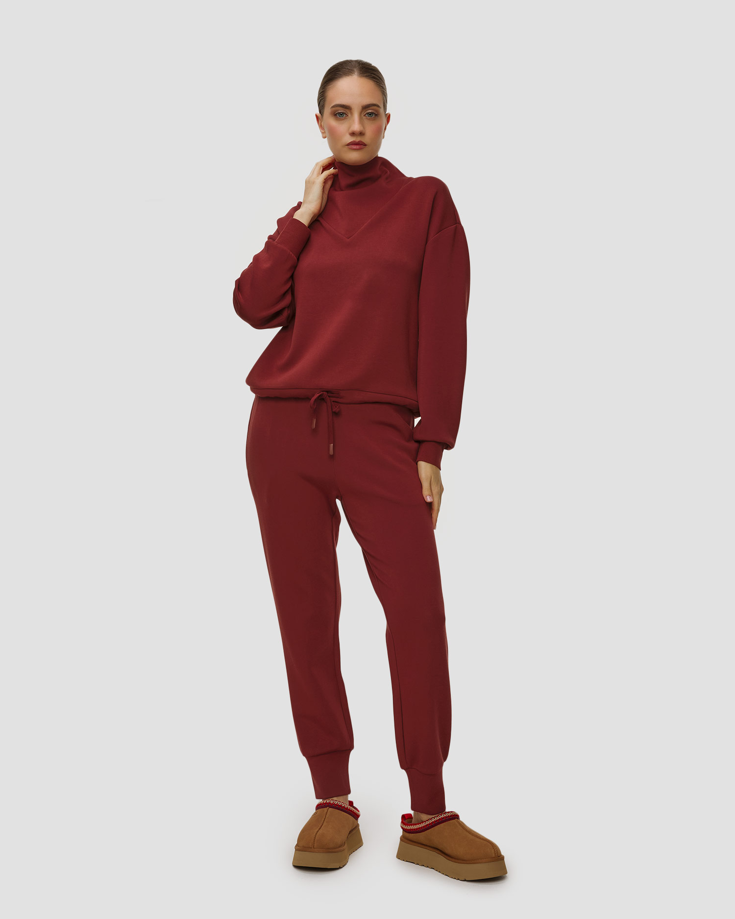 Bluză bordo pentu femei Varley Betsy Sweat
