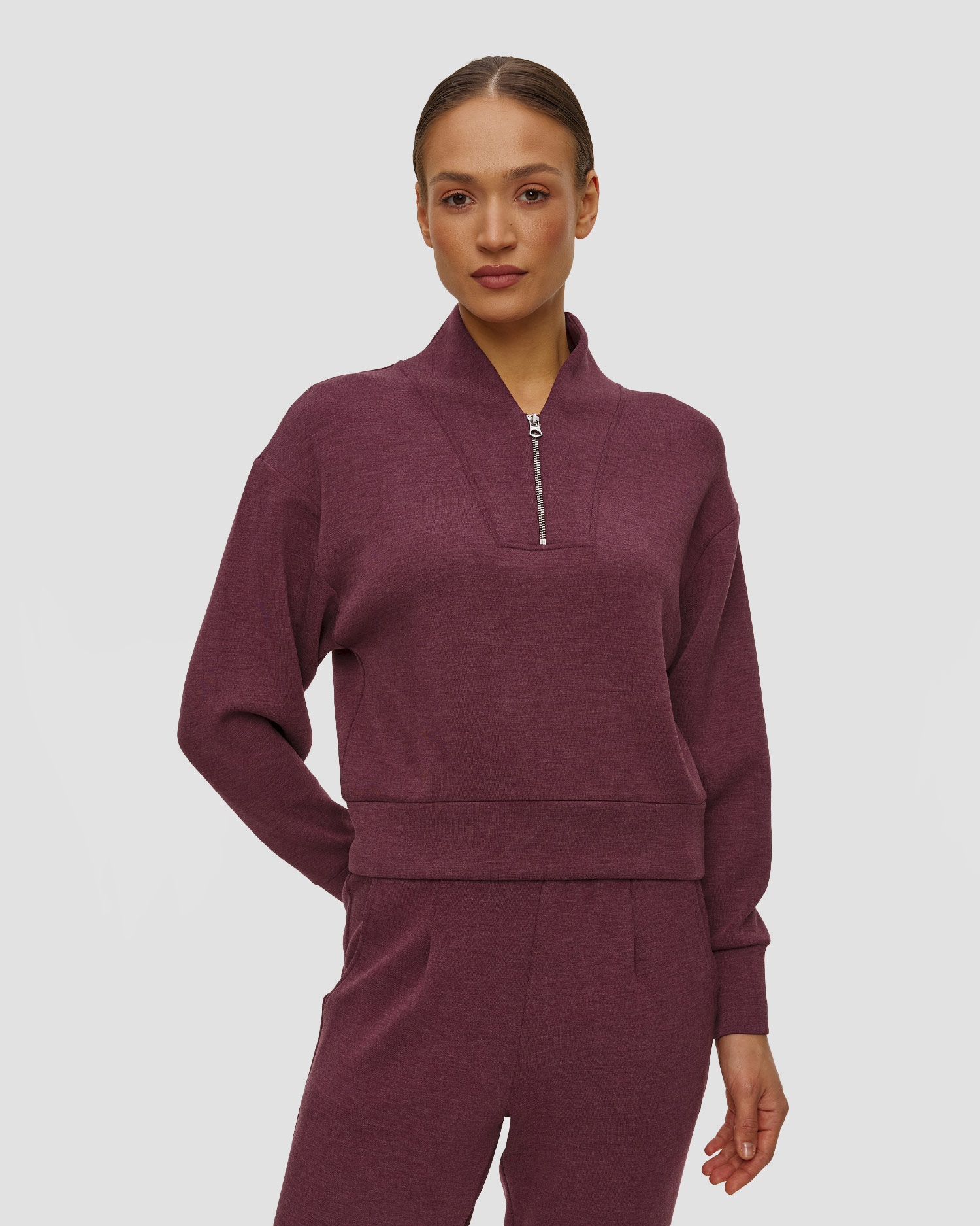 Women's burgundy sweatshirt Varley Davidson Sweat, Color/Pattern: Czerwony,Fioletowy