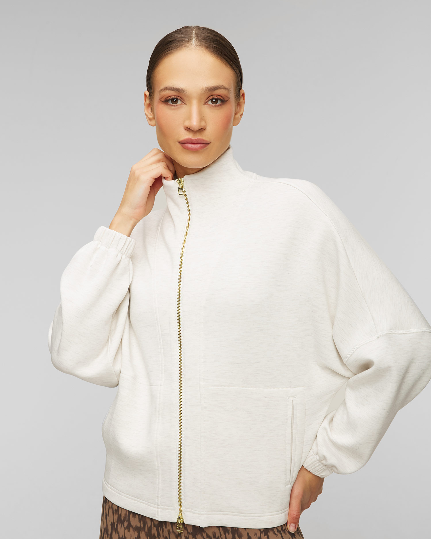 Sweat-shirt gris pour femmes Varley Ashbury Zip Through Sweat