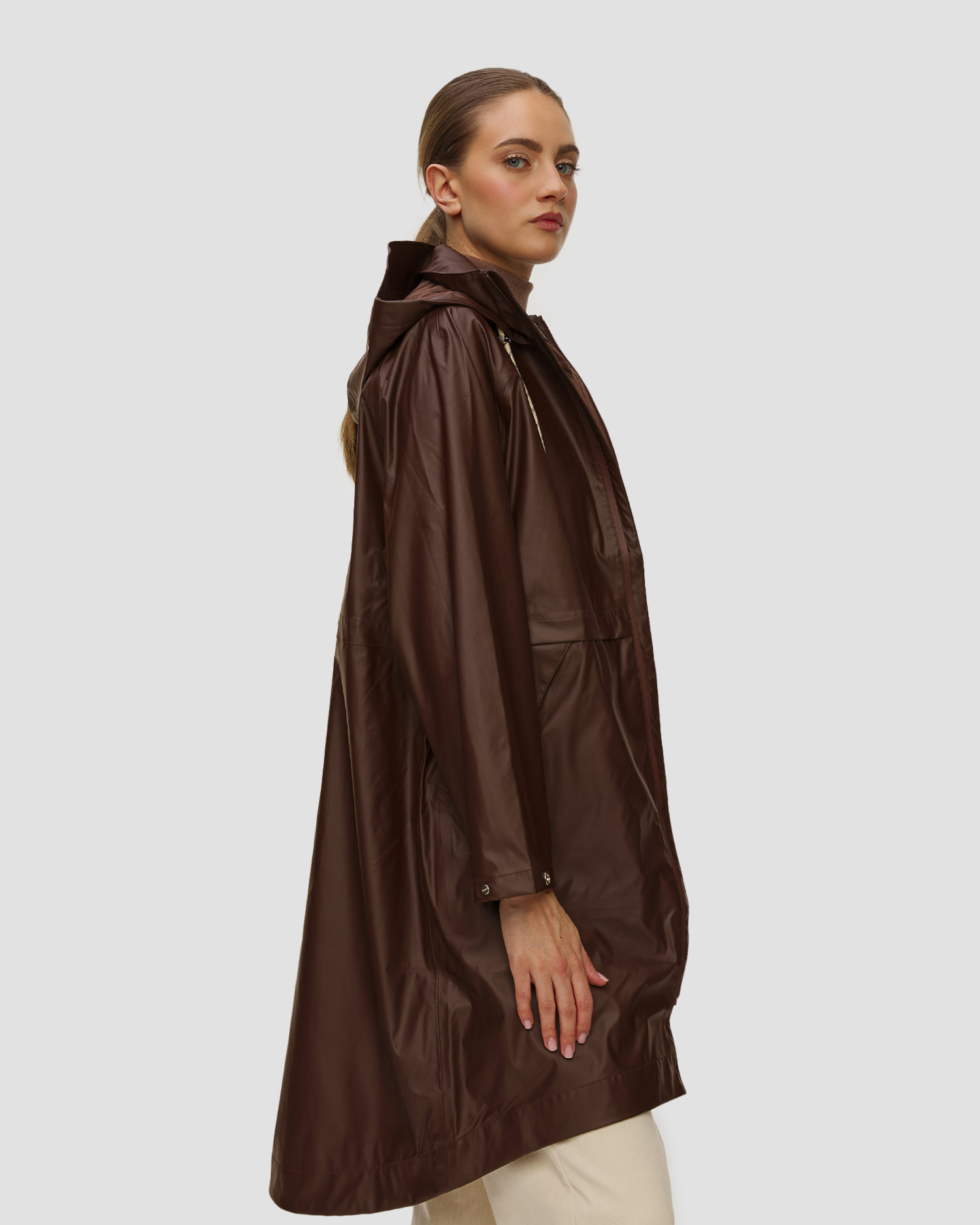 Dámsky hnedý plášť do dažďa Varley Kirsten Rain Coat
