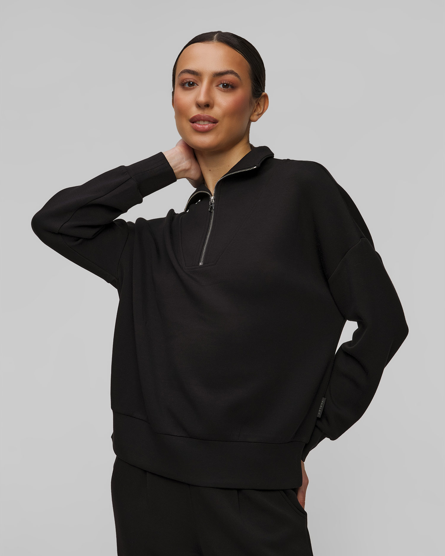 Women’s black sweatshirt Varley Hawley Half Zip Sweat