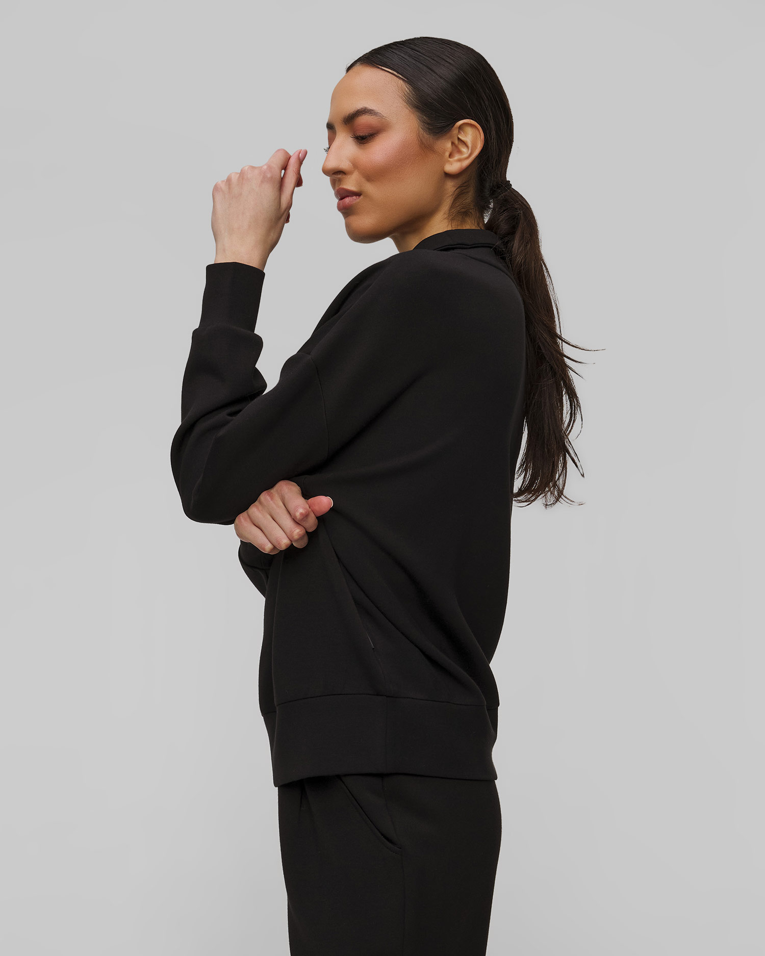 Women’s black sweatshirt Varley Hawley Half Zip Sweat