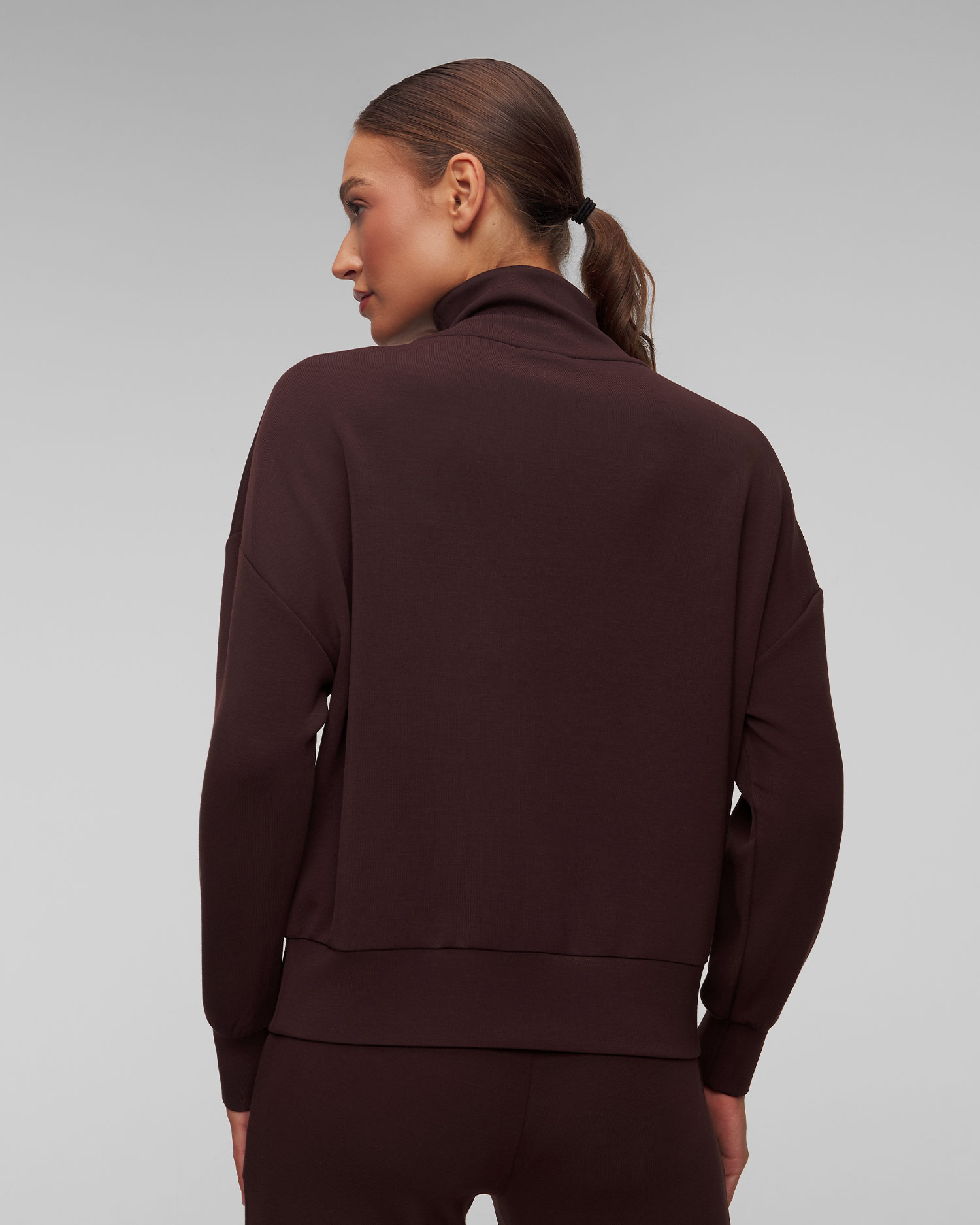 Bluza maro pentru femei Varley Hawley Half Zip Sweat