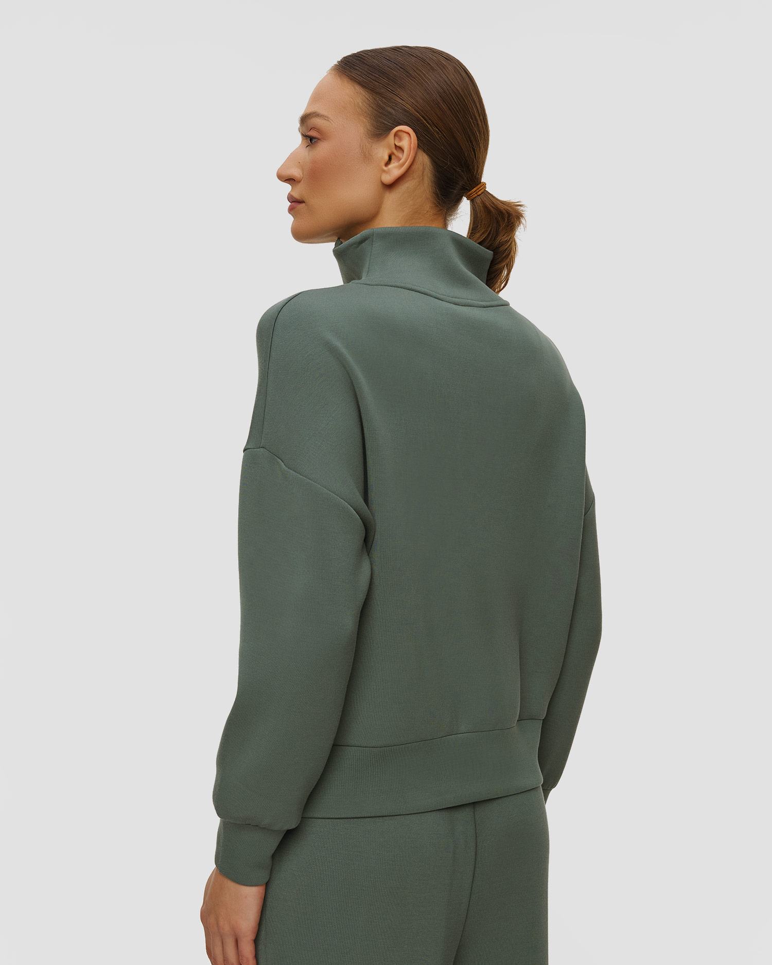 Varley Hawley Half Zip Sweat Damen-Sweatshirt in Grün