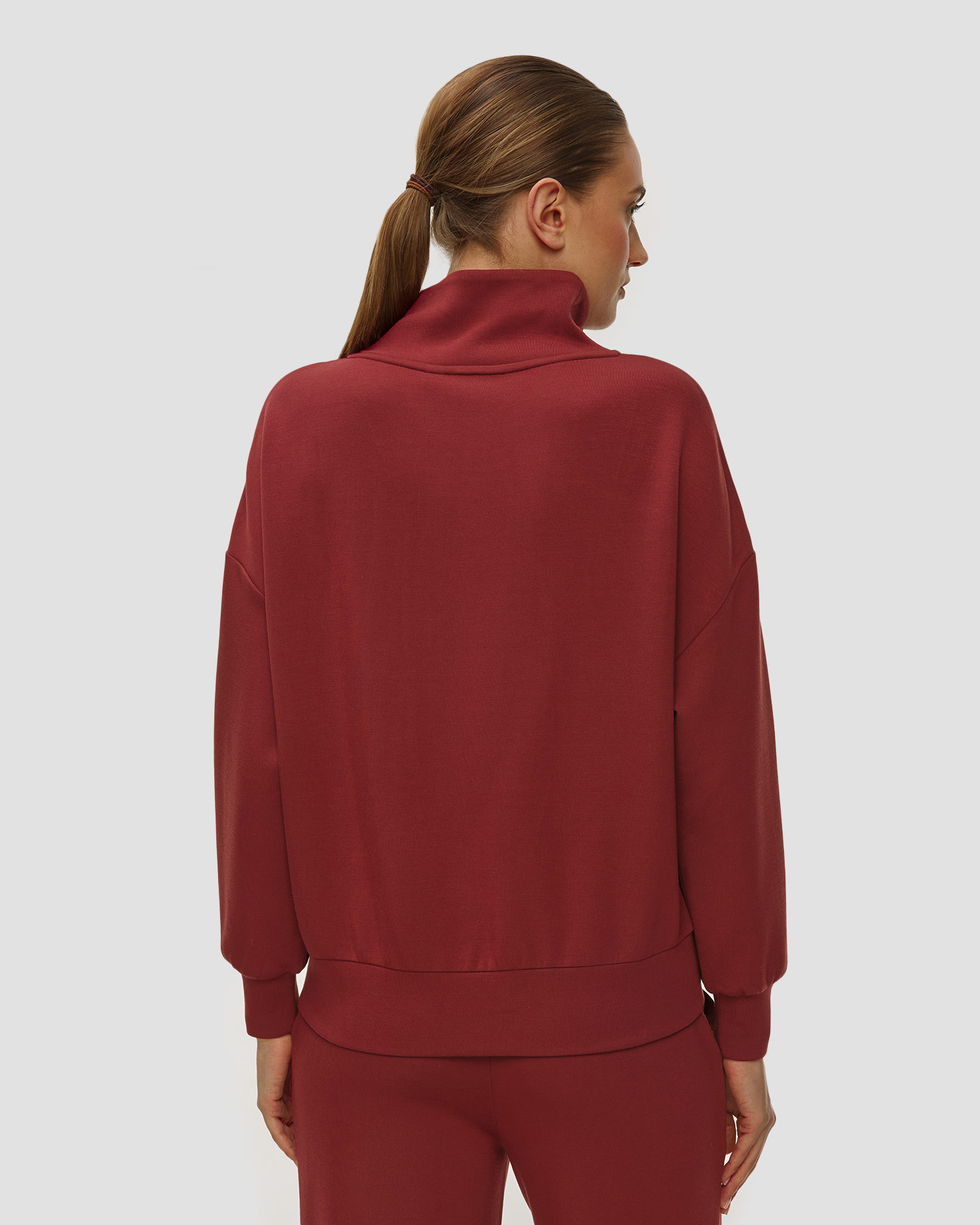 Women's maroon Varley Hawley Half Zip Sweat