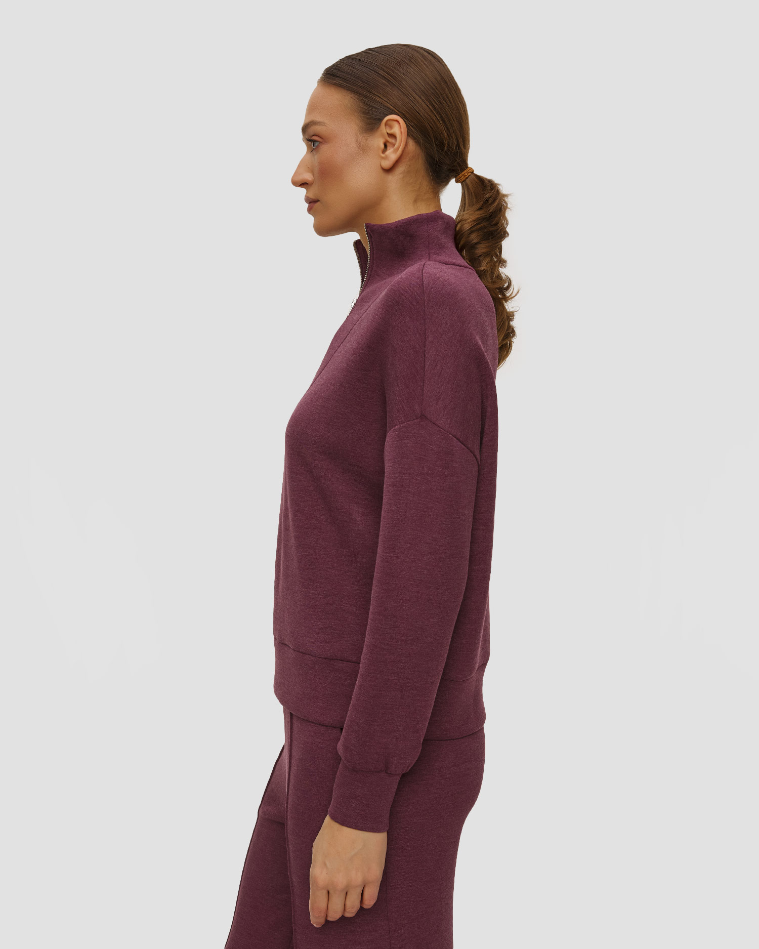 Varley Hawley Half Zip Sweat Damen-Sweatshirt in Dunkelrot