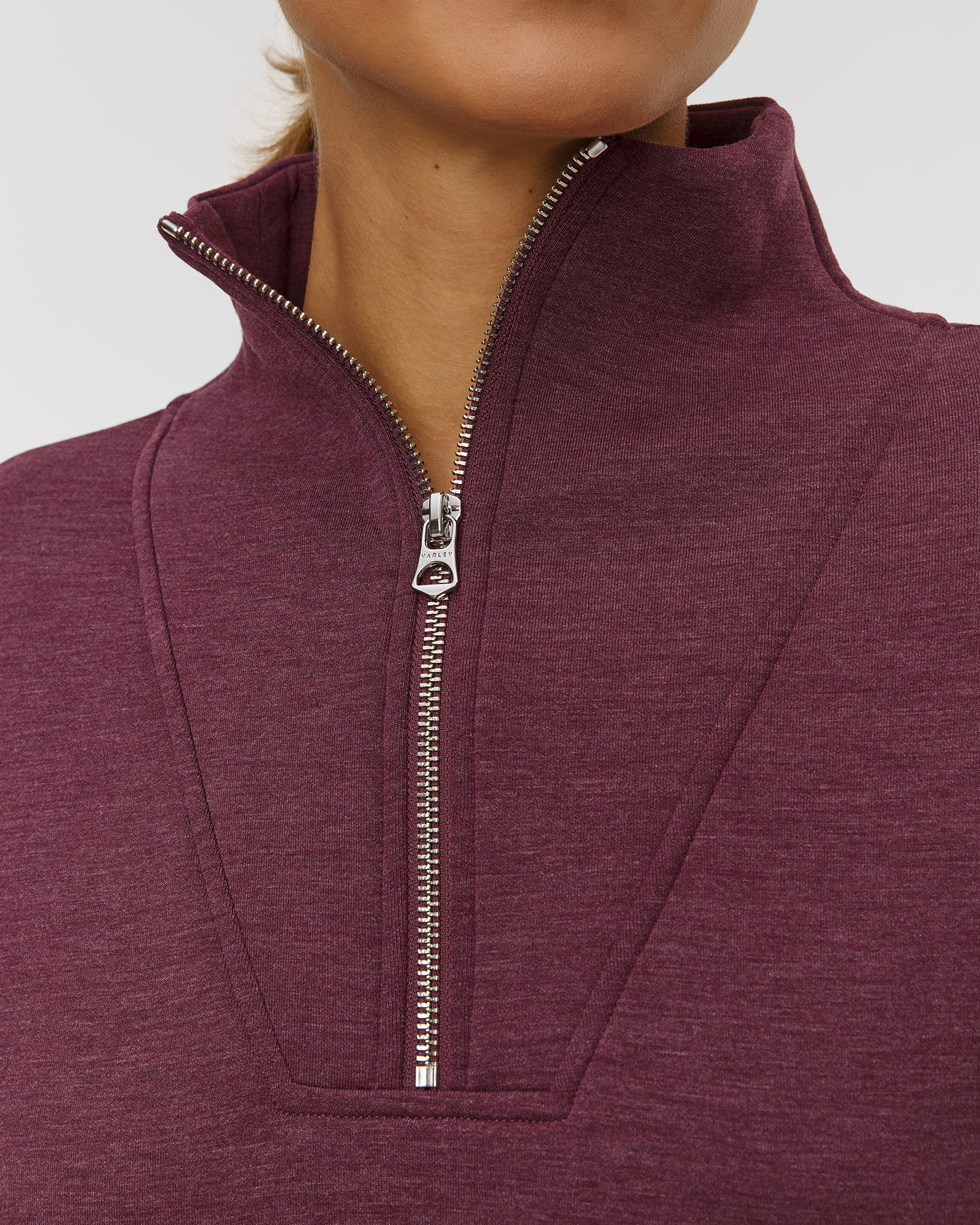 Varley Hawley Half Zip Sweat Damen-Sweatshirt in Dunkelrot