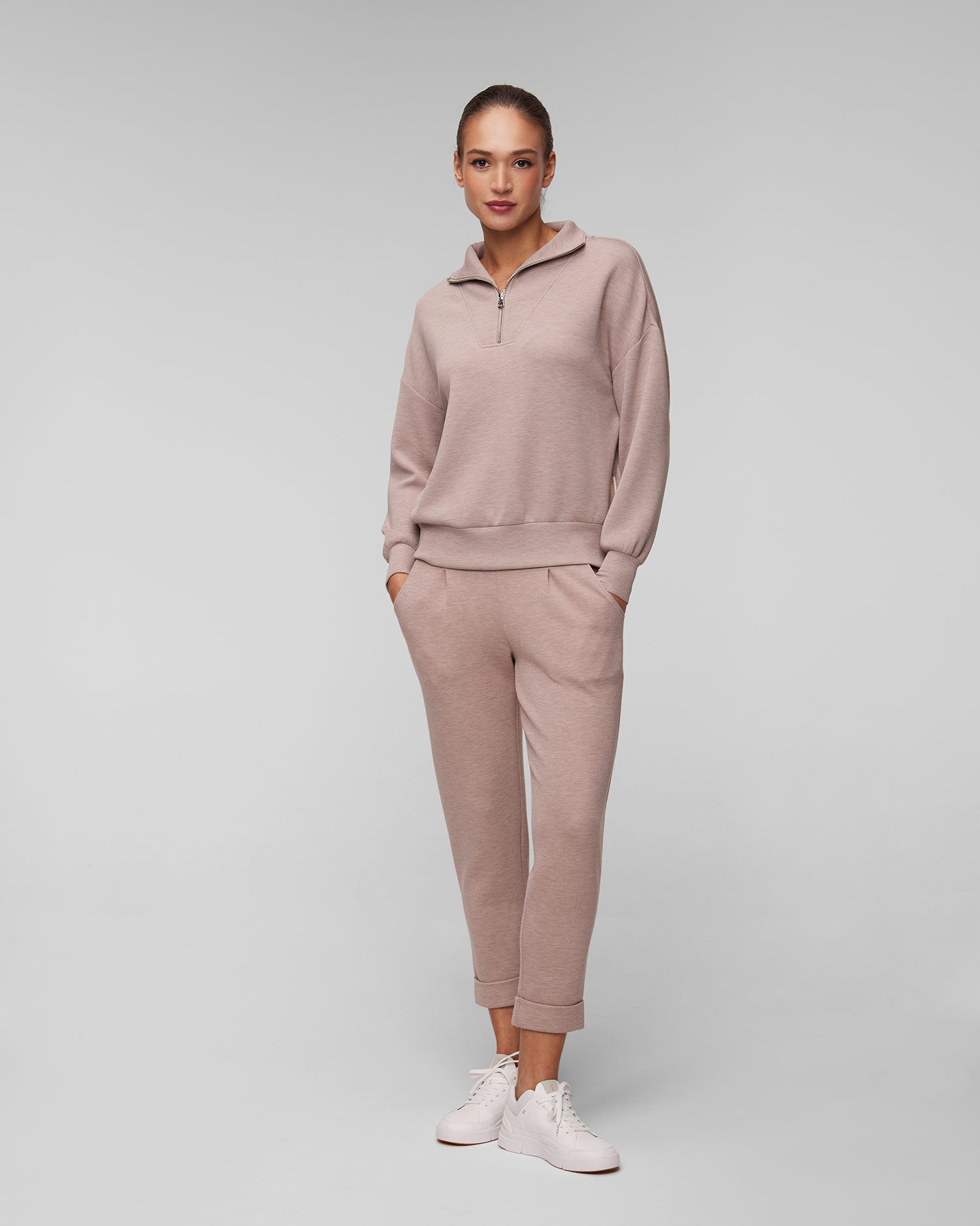 Hnědá dámská mikina Varley Hawley Half Zip Sweat