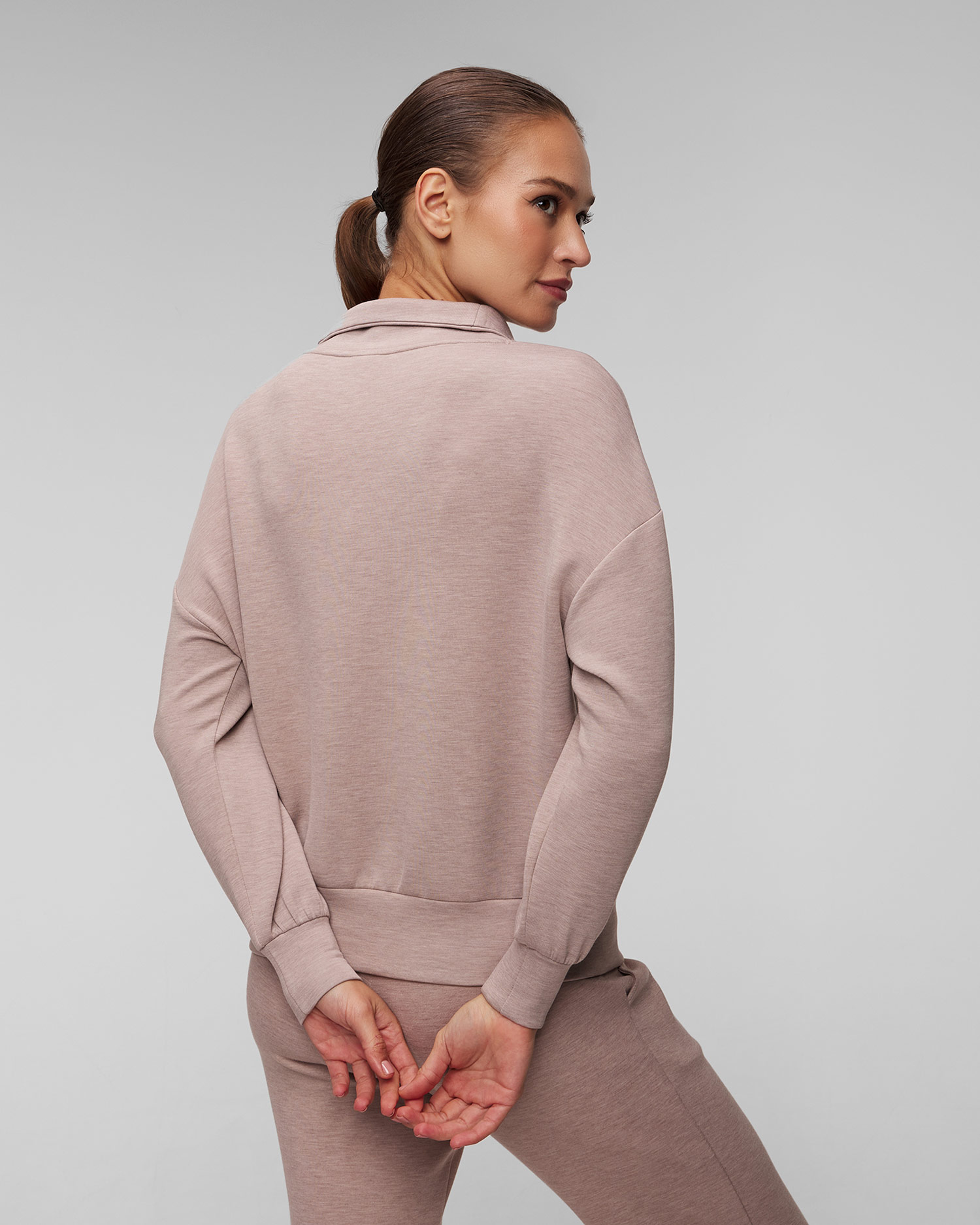 Hnědá dámská mikina Varley Hawley Half Zip Sweat