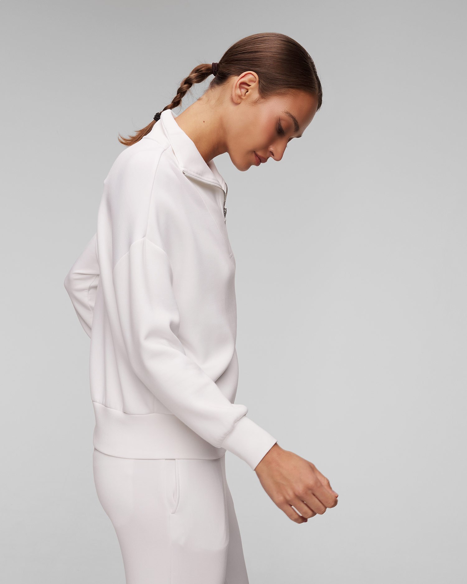 Women's white sweatshirt Varley Hawley Half Zip Sweat