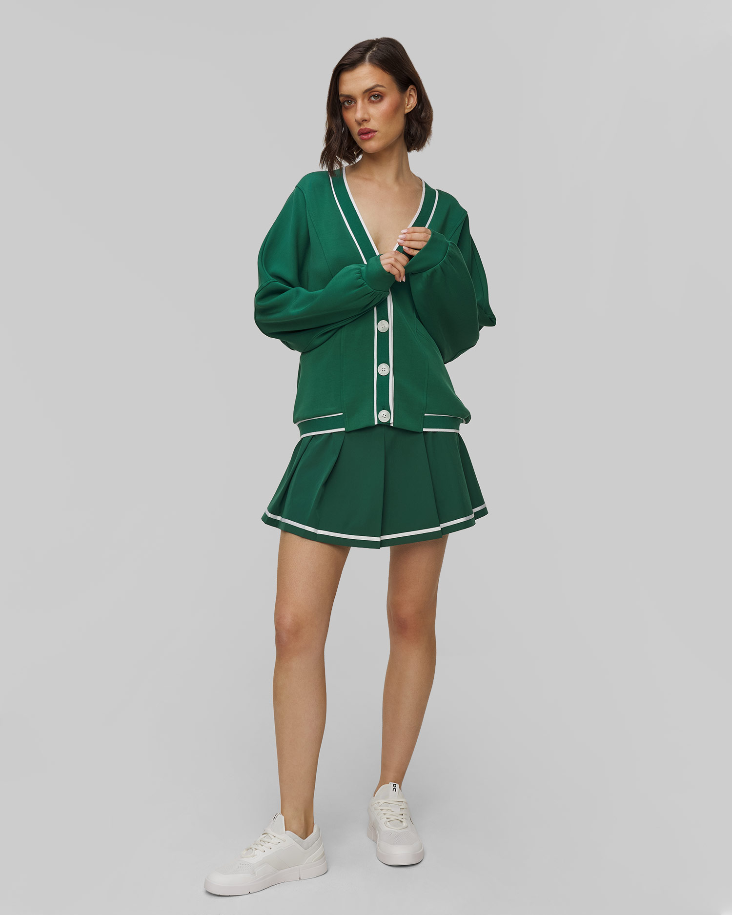Zielony kardigan damski Varley Decker Off Court Cardigan